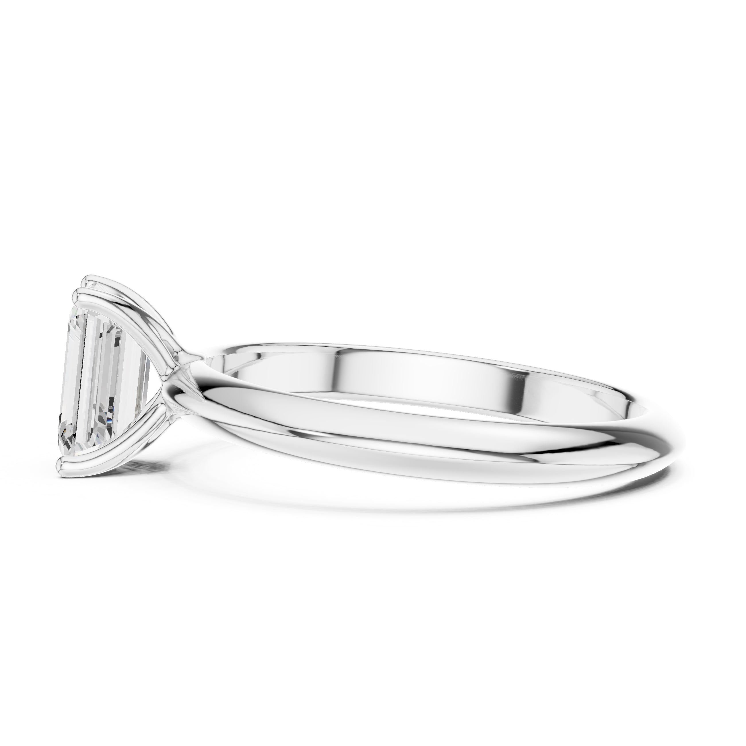 The Signature Four-Prong Solitaire 1ct White Gold Emerald