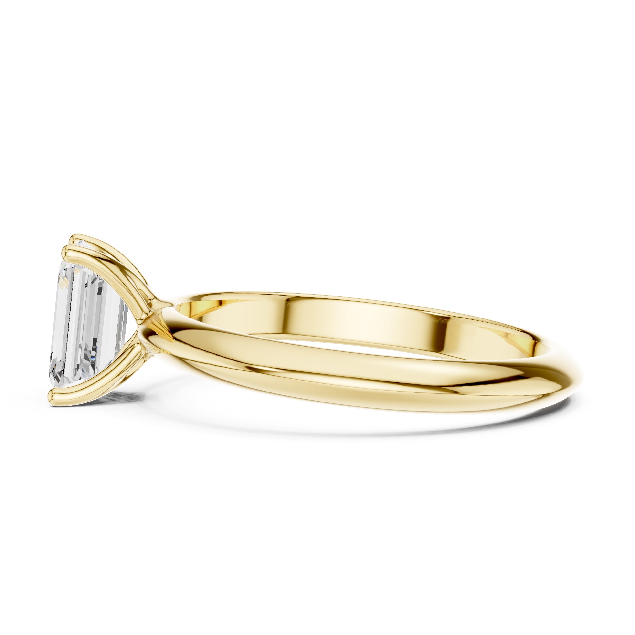 The Signature Four-Prong Solitaire 1ct Yellow Gold Emerald