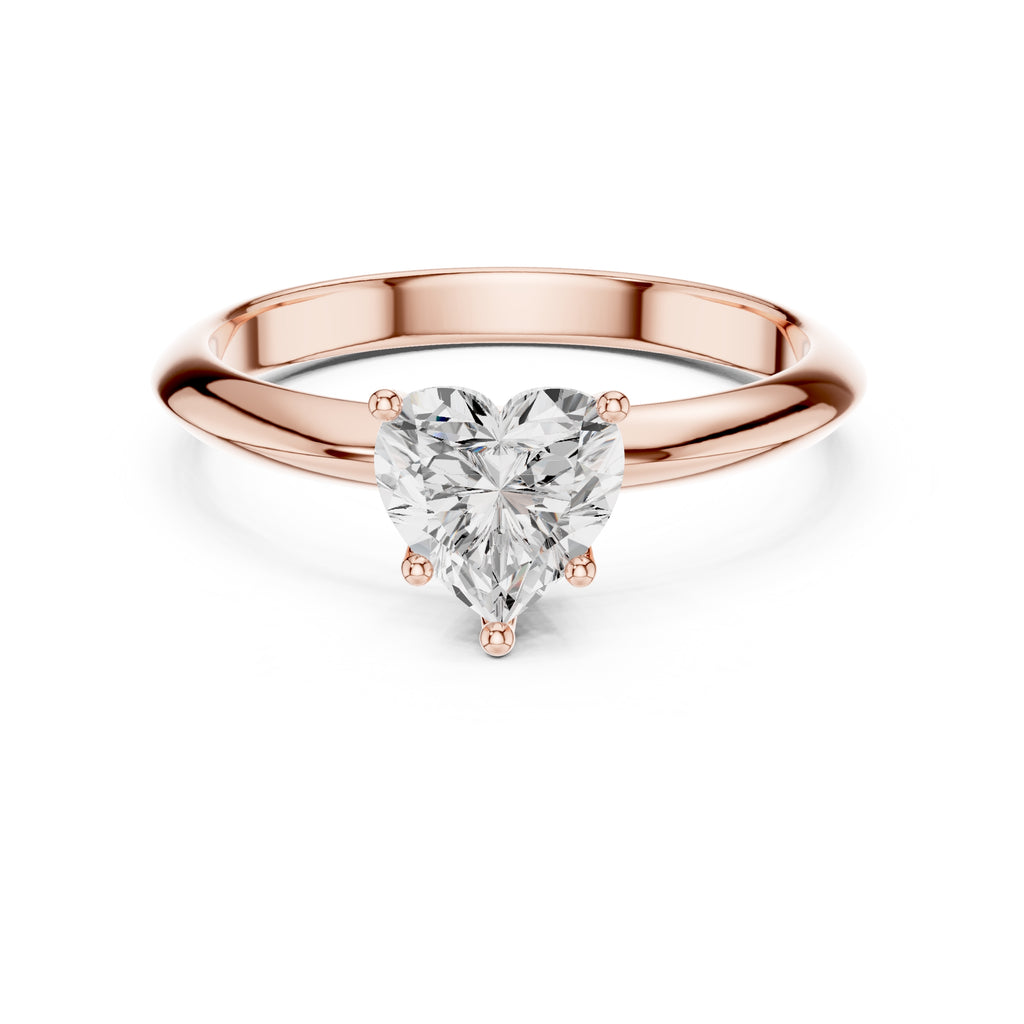 The Signature Four-Prong Solitaire 1ct Rose Gold Heart