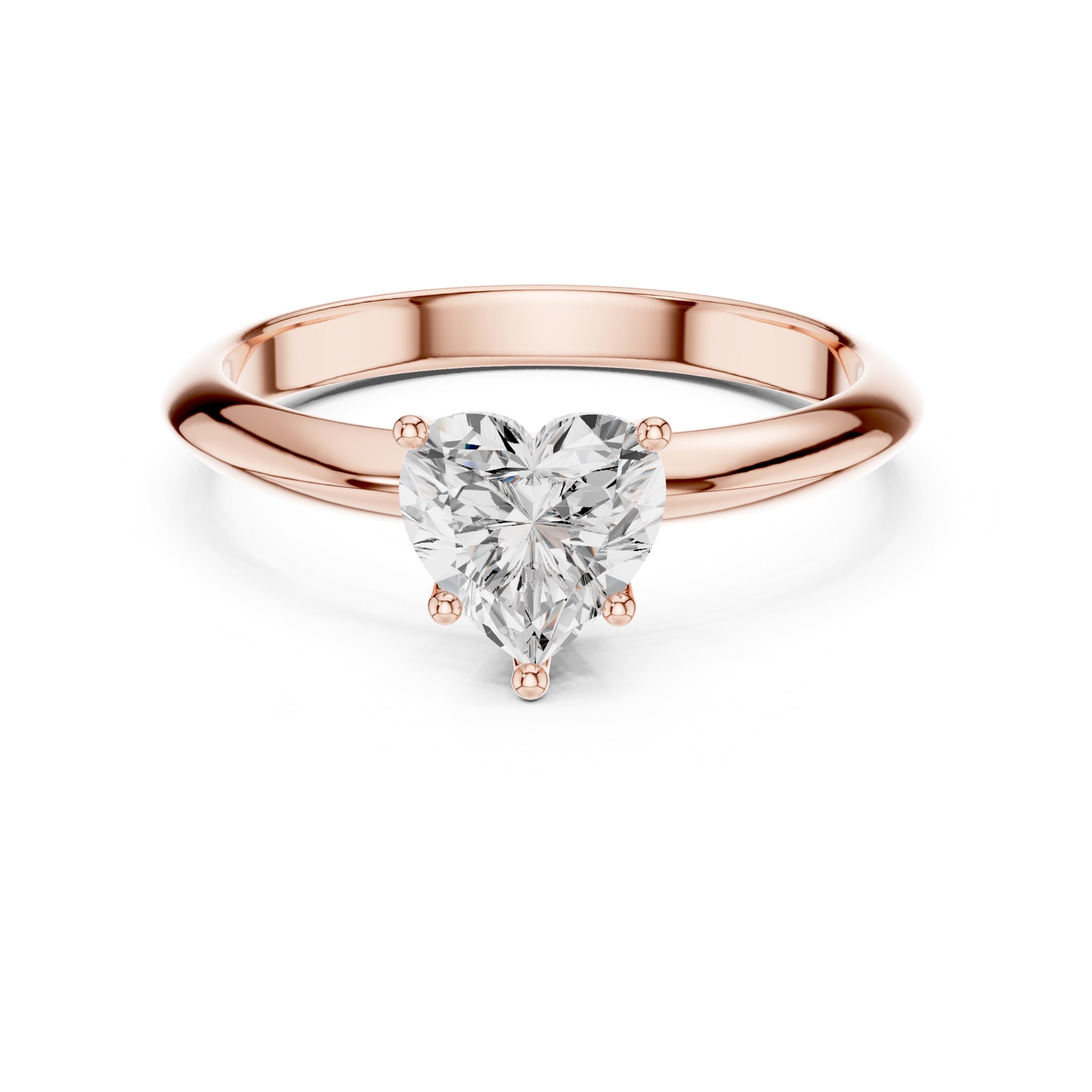 The Signature Four-Prong Solitaire 1ct Rose Gold Heart