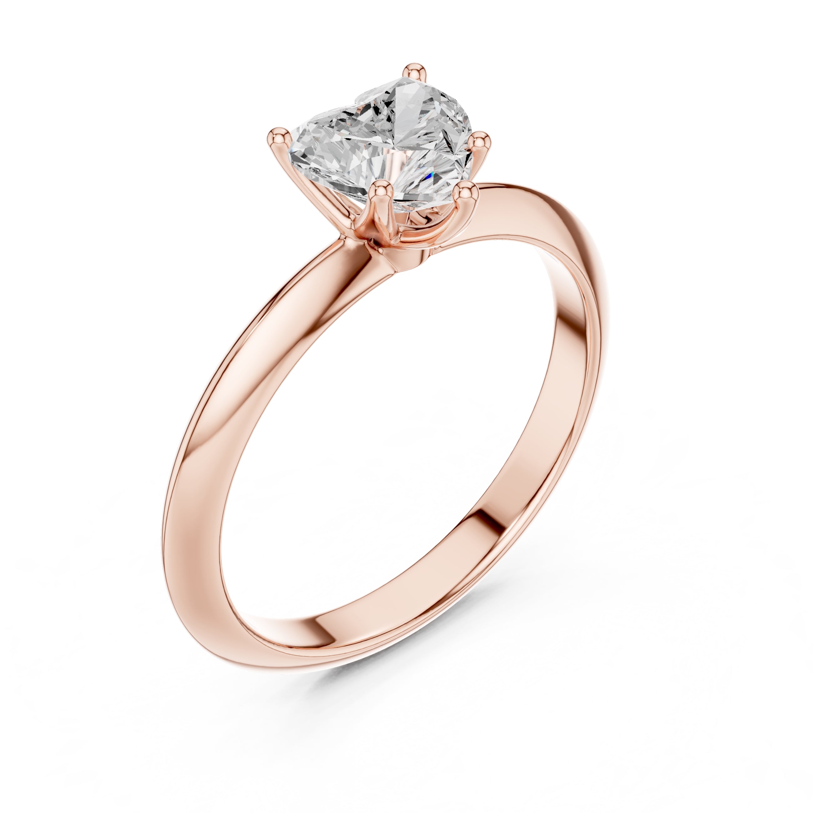 The Signature Four-Prong Solitaire 1ct Rose Gold Heart