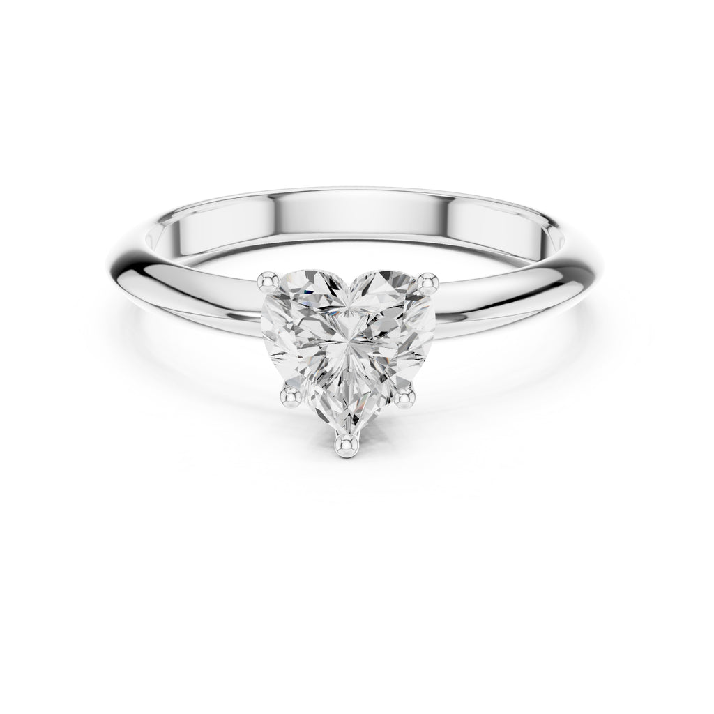 The Signature Four-Prong Solitaire 1ct White Gold Heart