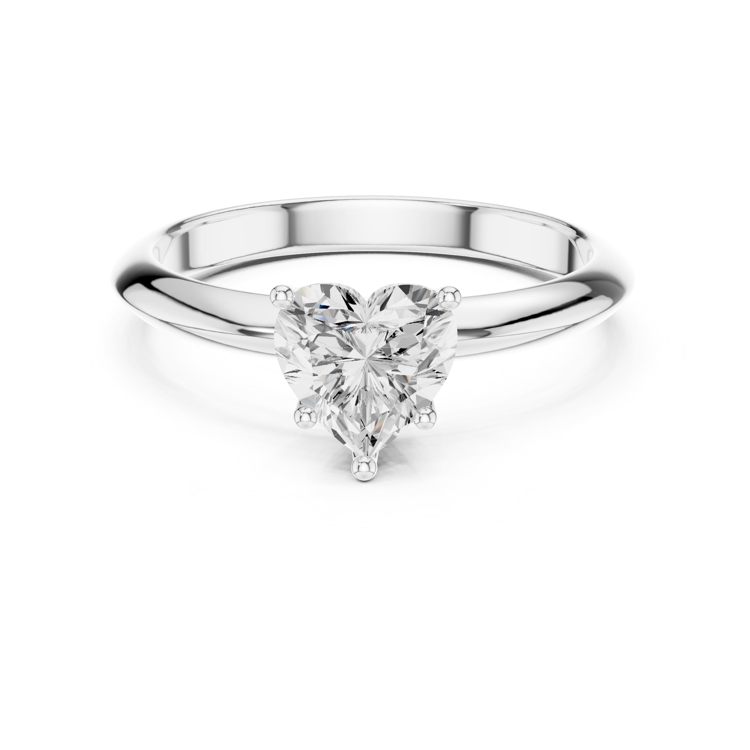 The Signature Four-Prong Solitaire 1ct White Gold Heart