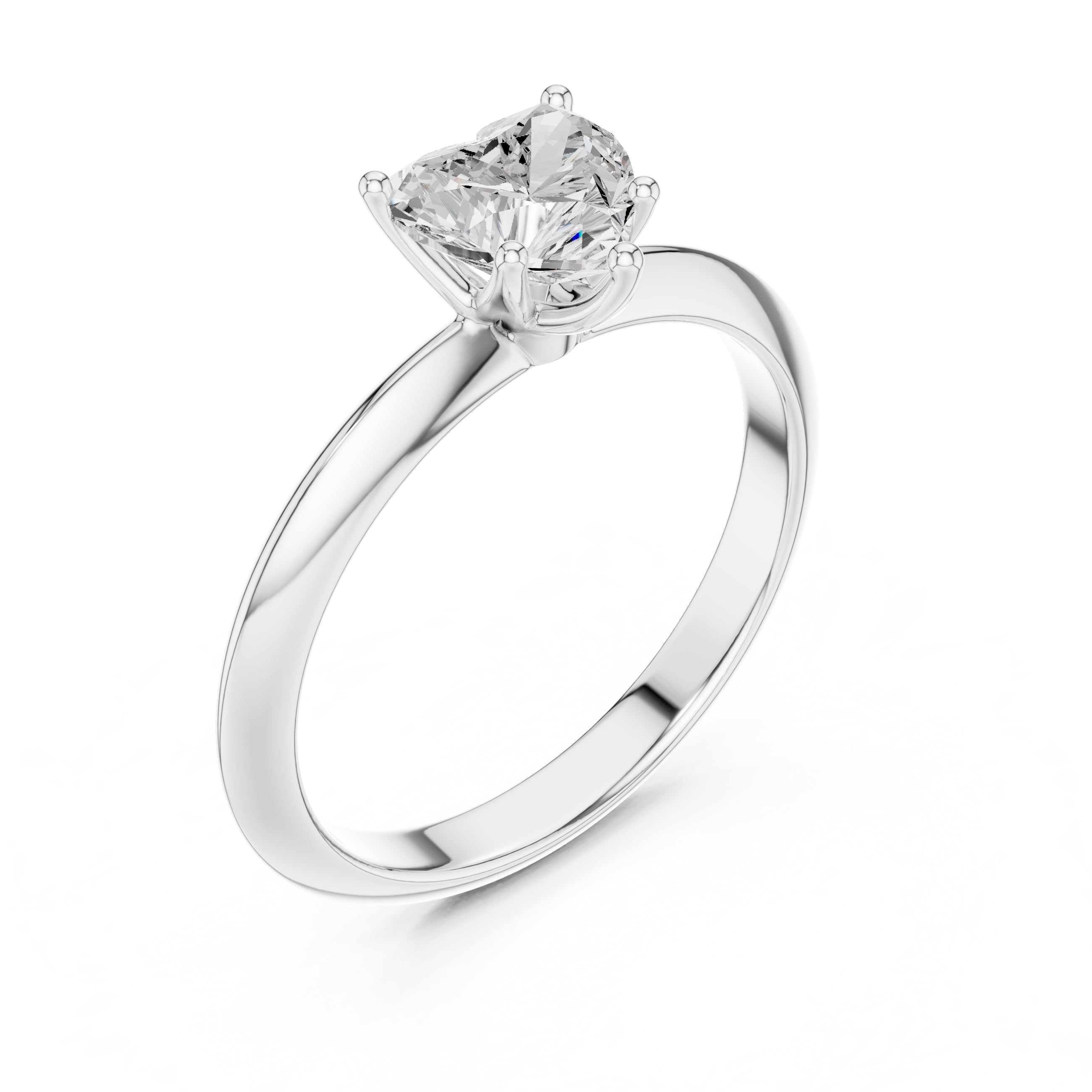 The Signature Four-Prong Solitaire 1ct White Gold Heart