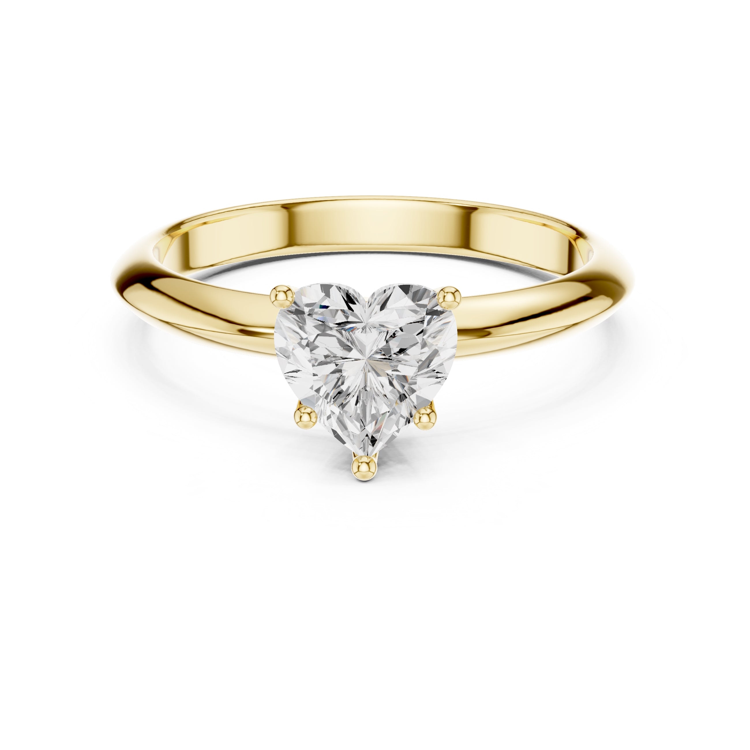 The Signature Four-Prong Solitaire 1ct Yellow Gold Heart