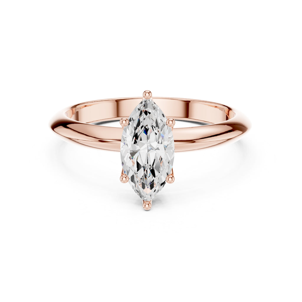 The Signature Four-Prong Solitaire 1ct Rose Gold Marquise
