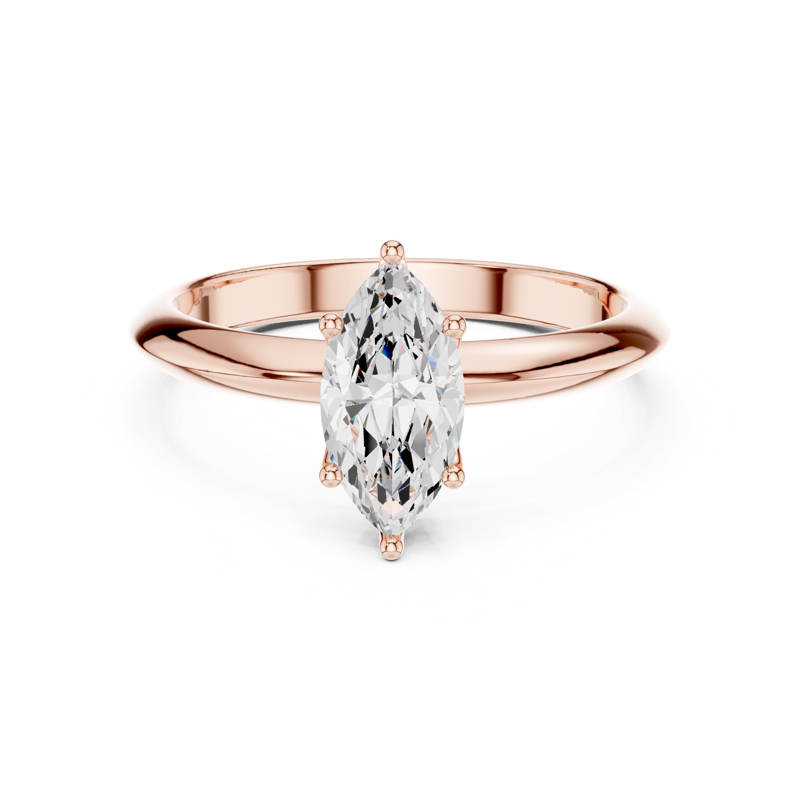 The Signature Four-Prong Solitaire 1ct Rose Gold Marquise
