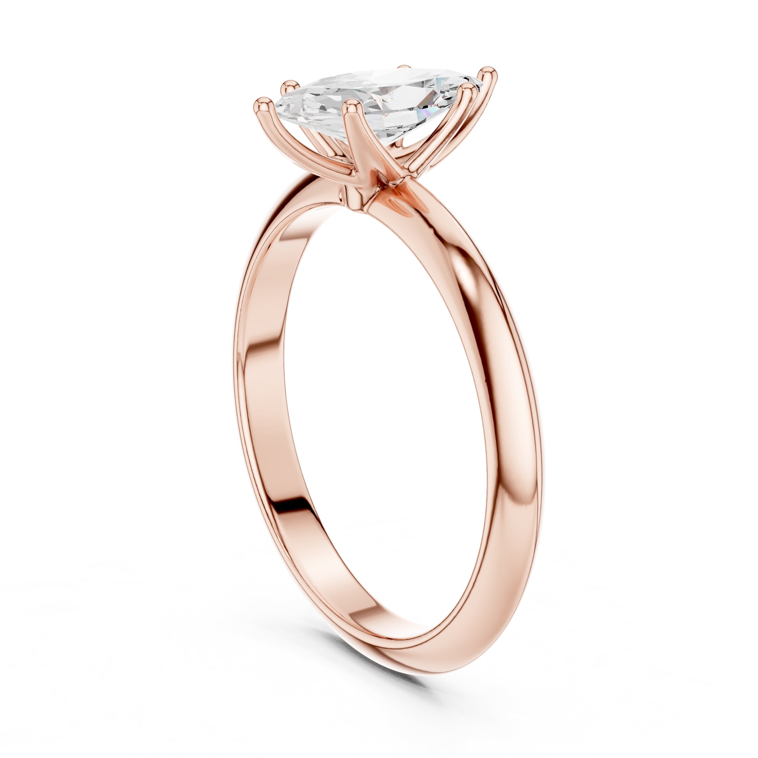 The Signature Four-Prong Solitaire 1ct Rose Gold Marquise