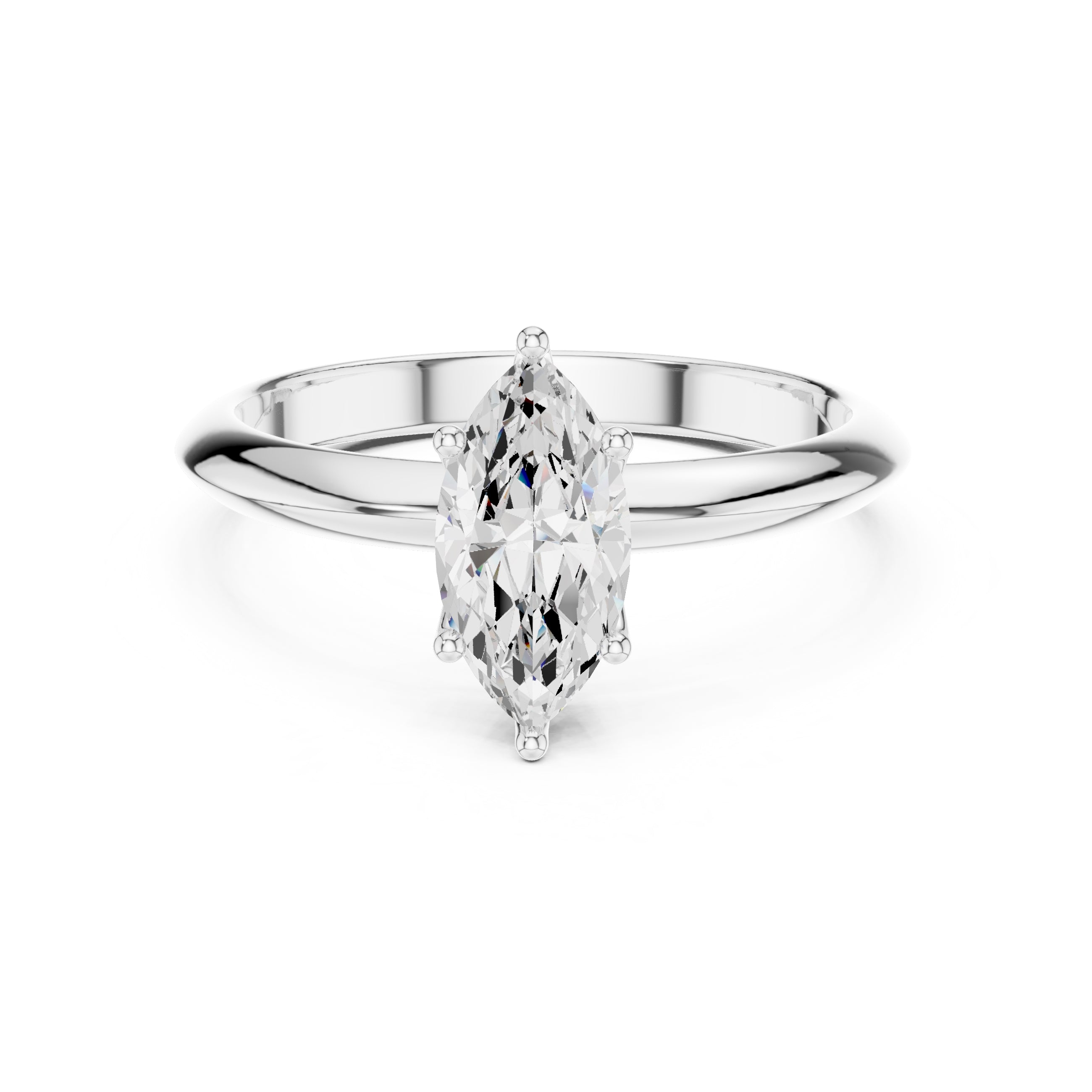 The Signature Four-Prong Solitaire 1ct White Gold Marquise