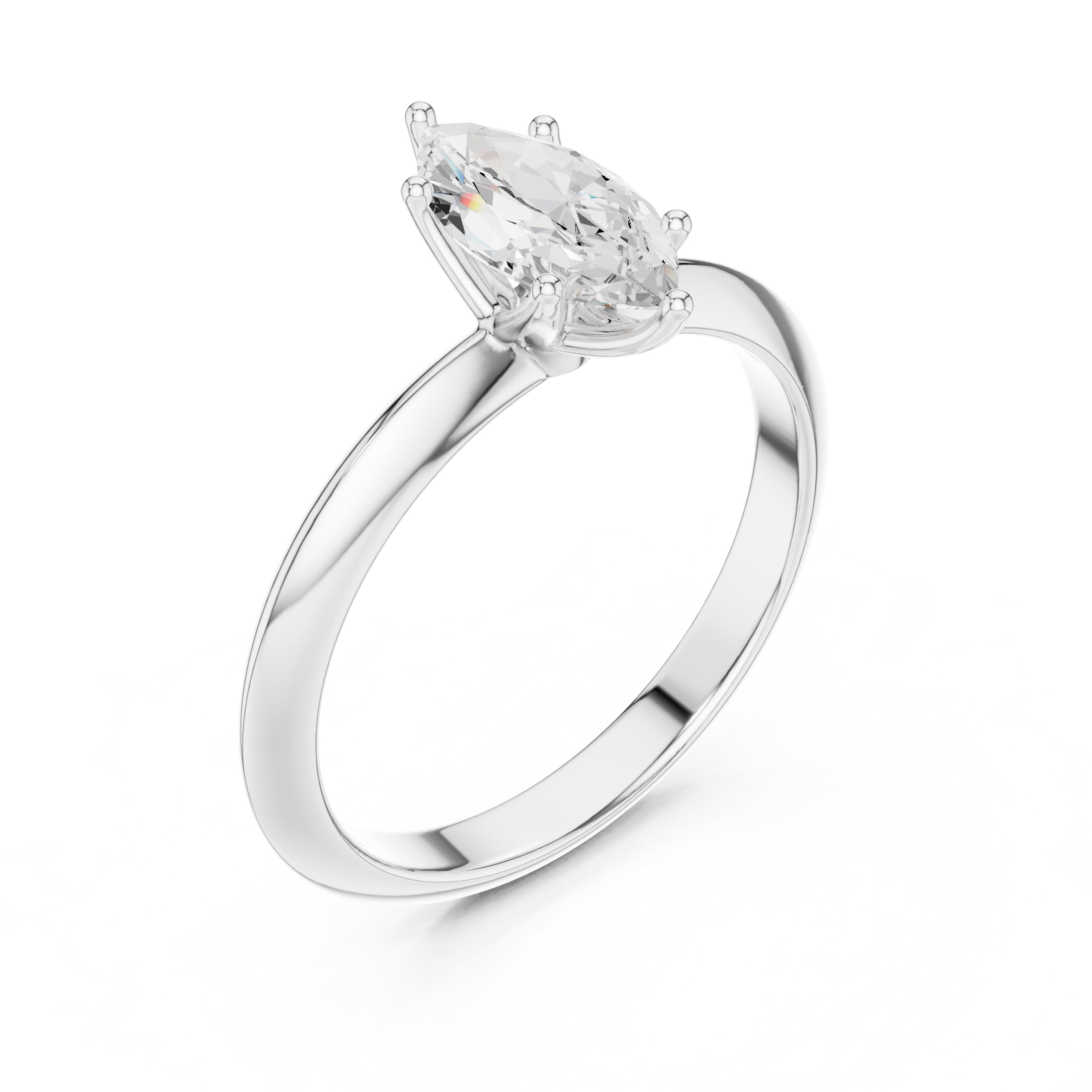 The Signature Four-Prong Solitaire 1ct White Gold Marquise