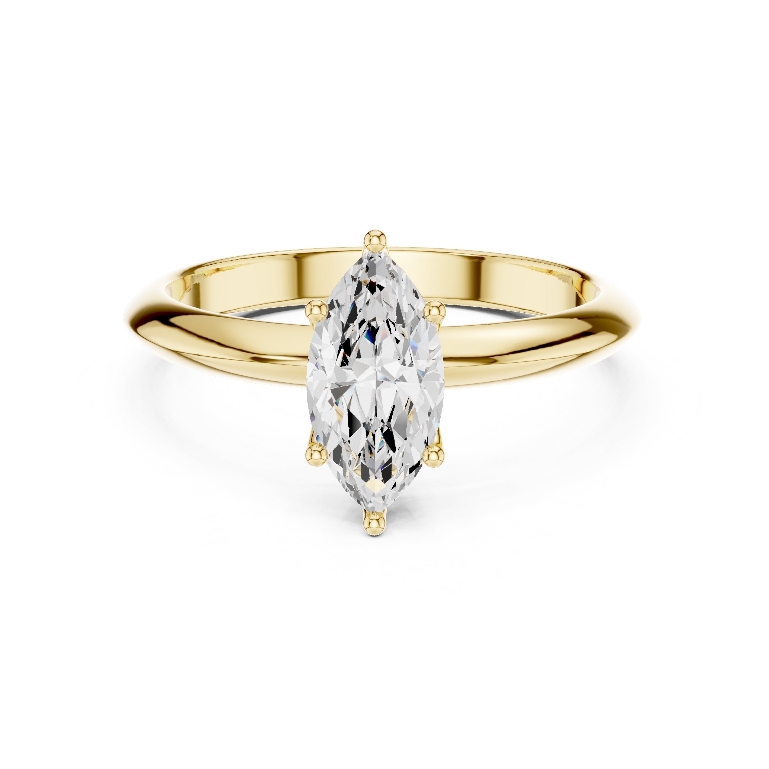 The Signature Four-Prong Solitaire 1ct Yellow Gold Marquise