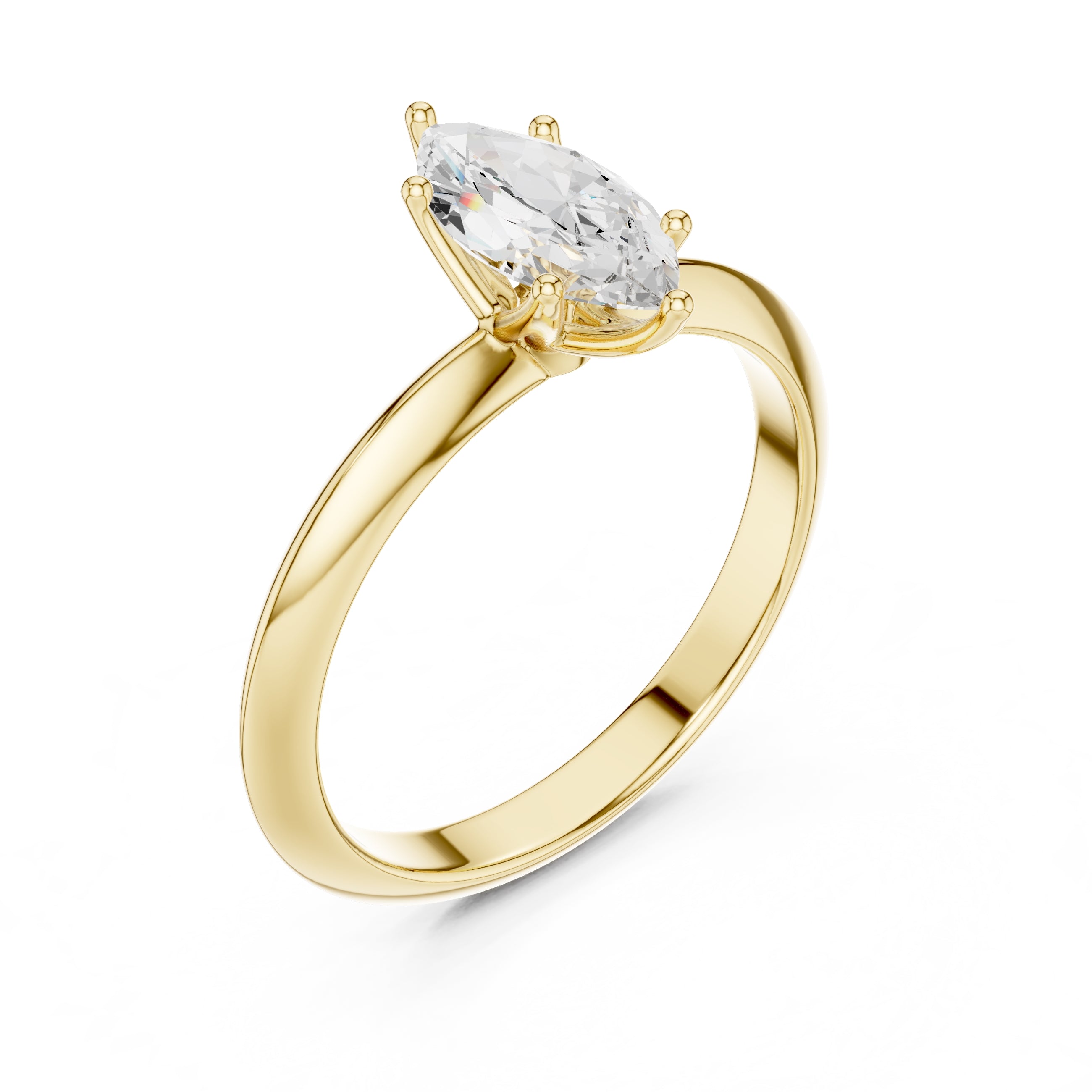The Signature Four-Prong Solitaire 1ct Yellow Gold Marquise