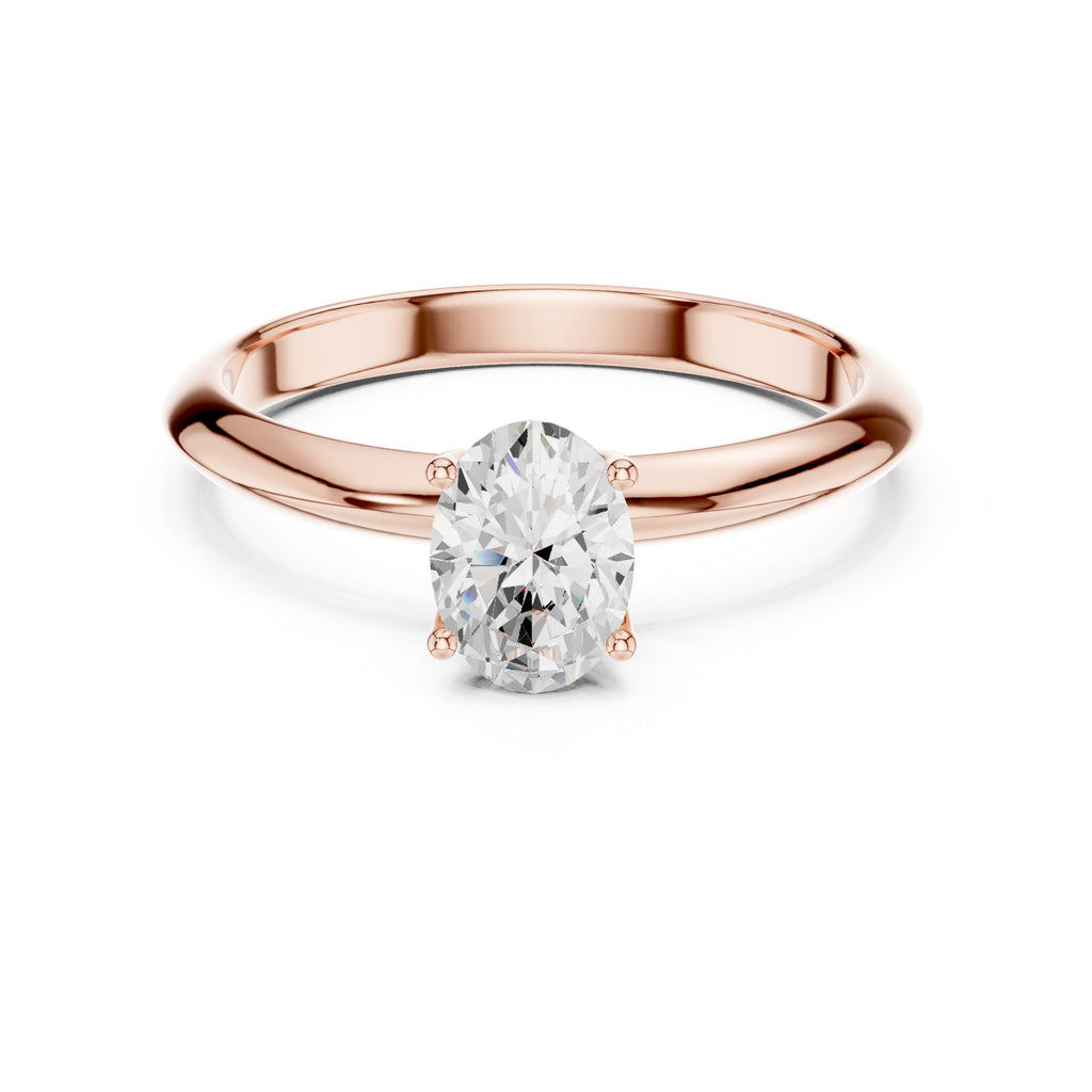 The Signature Four-Prong Solitaire 1ct Rose Gold Oval