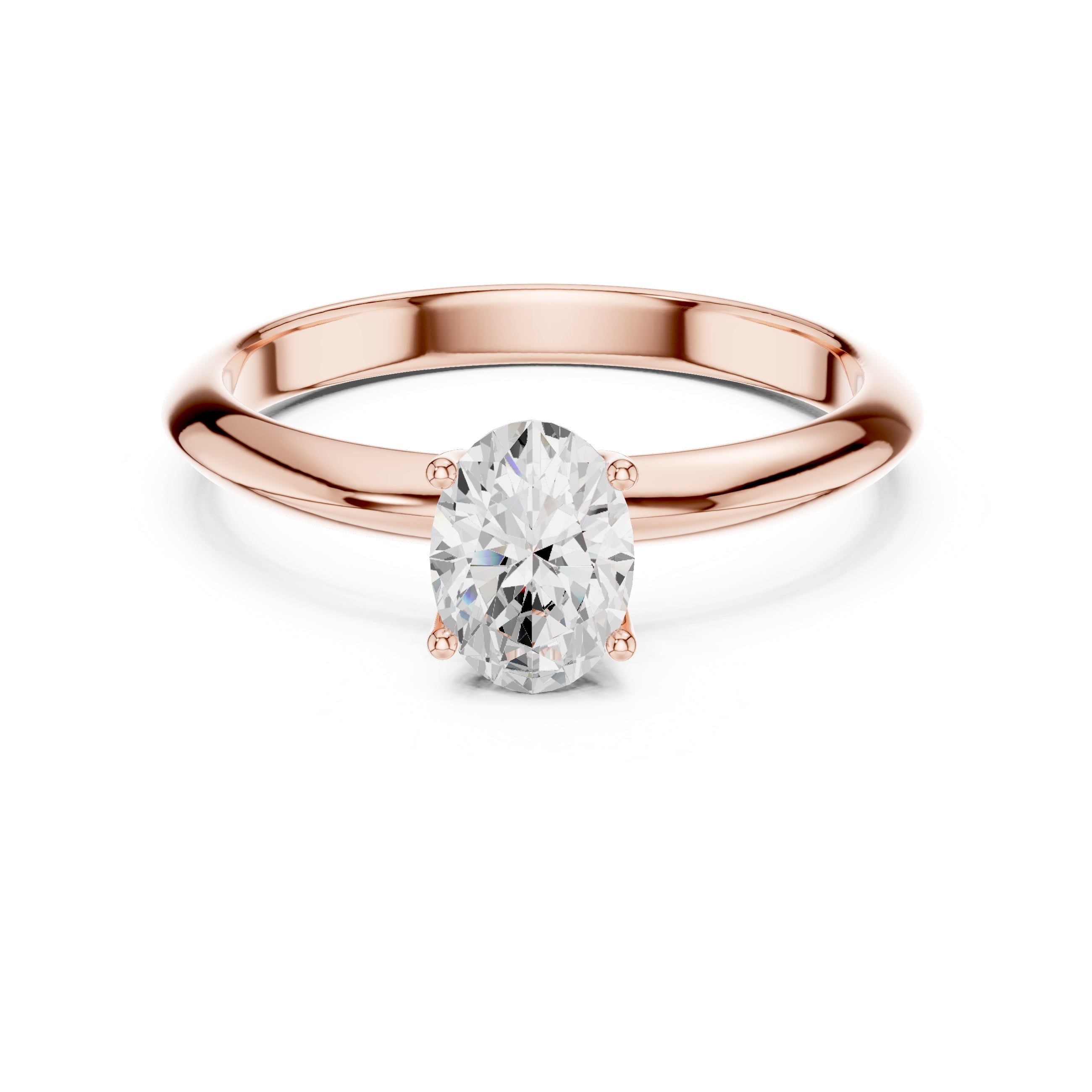 The Signature Four-Prong Solitaire 1ct Rose Gold Oval
