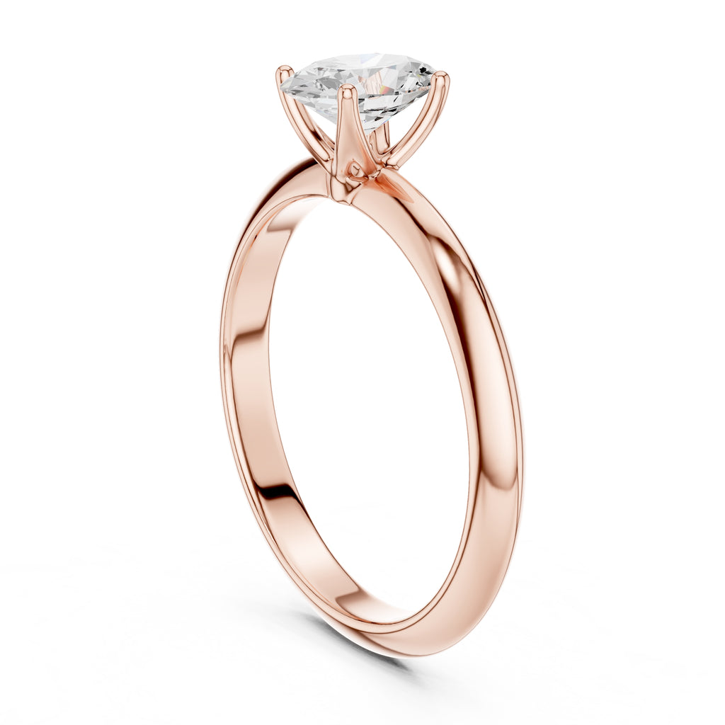 The Signature Four-Prong Solitaire 1ct Rose Gold Oval