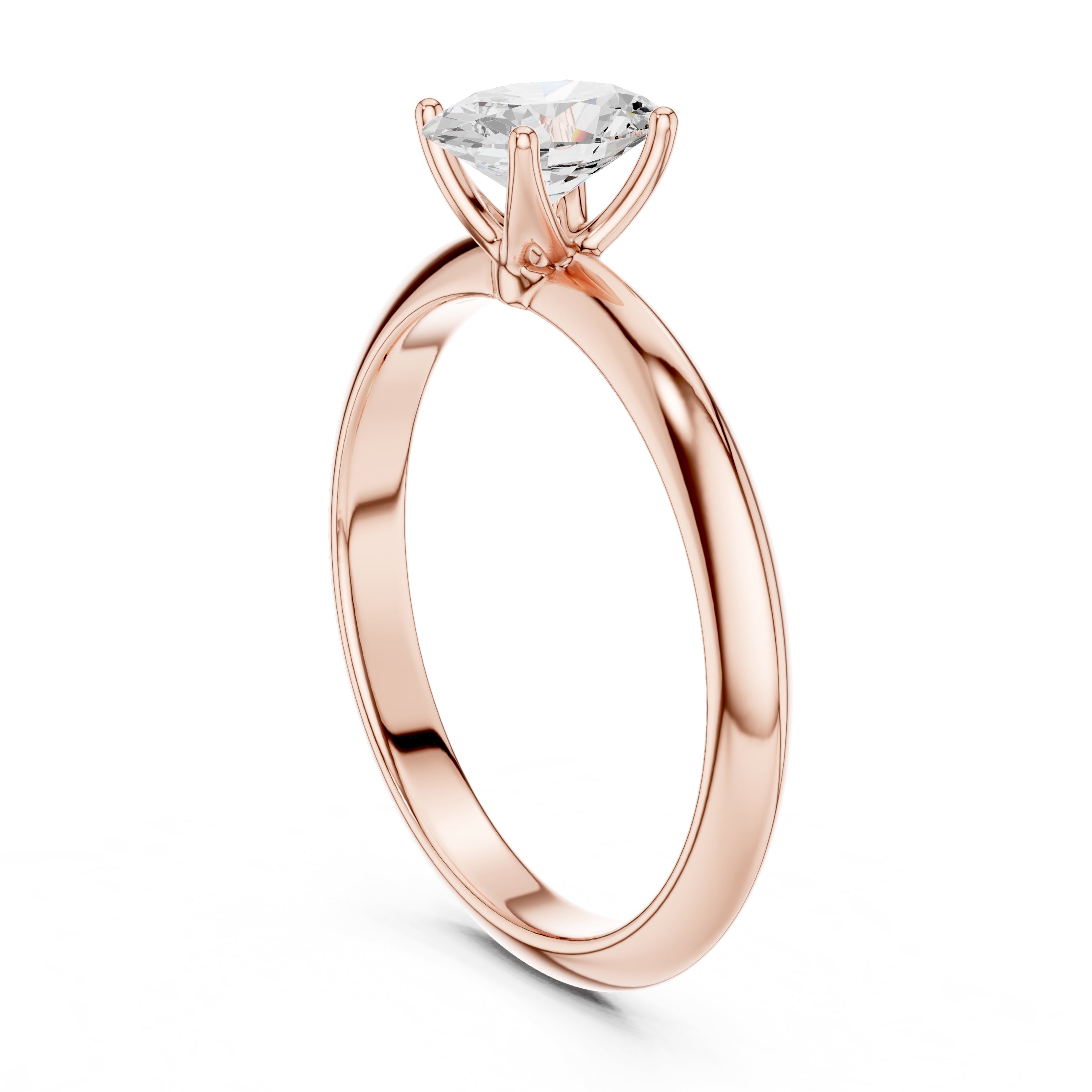 The Signature Four-Prong Solitaire 1ct Rose Gold Oval