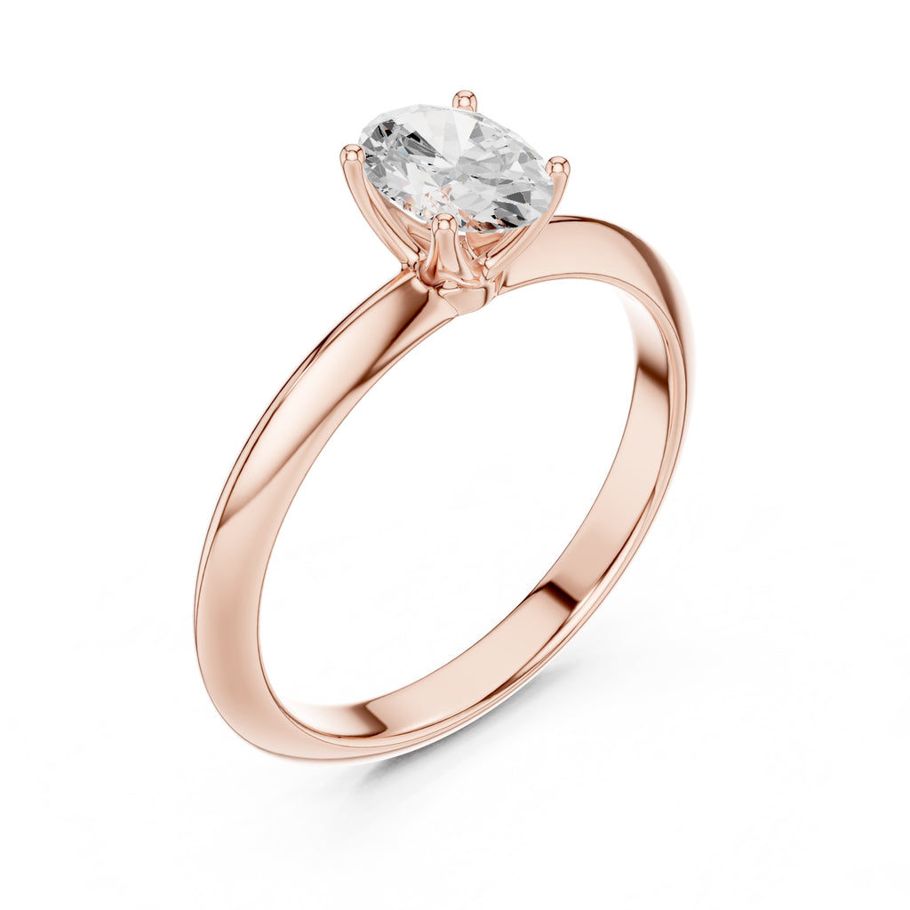 The Signature Four-Prong Solitaire 1ct Rose Gold Oval
