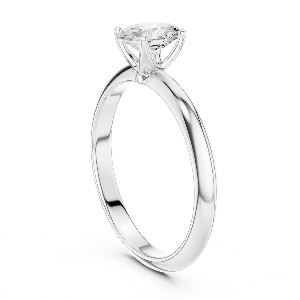 The Signature Four-Prong Solitaire 1ct White Gold Oval