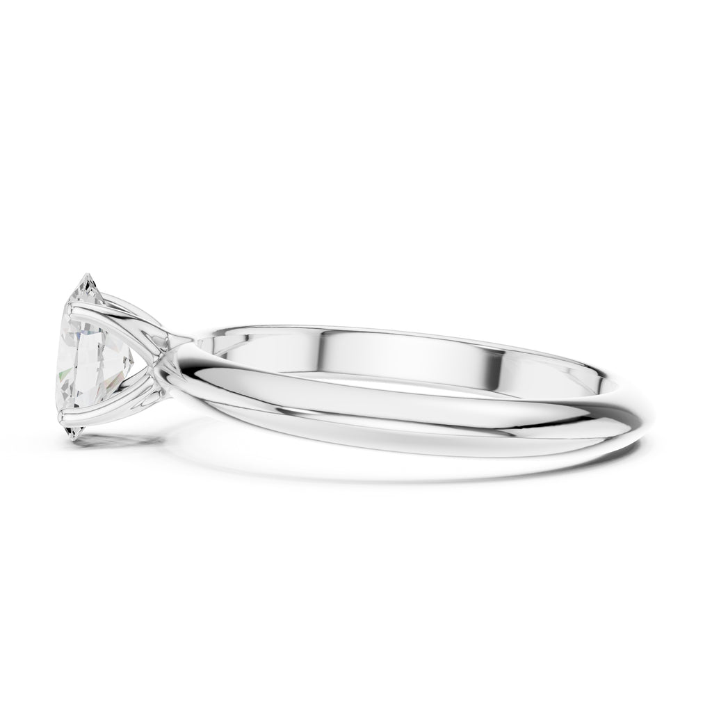 The Signature Four-Prong Solitaire 1ct White Gold Oval