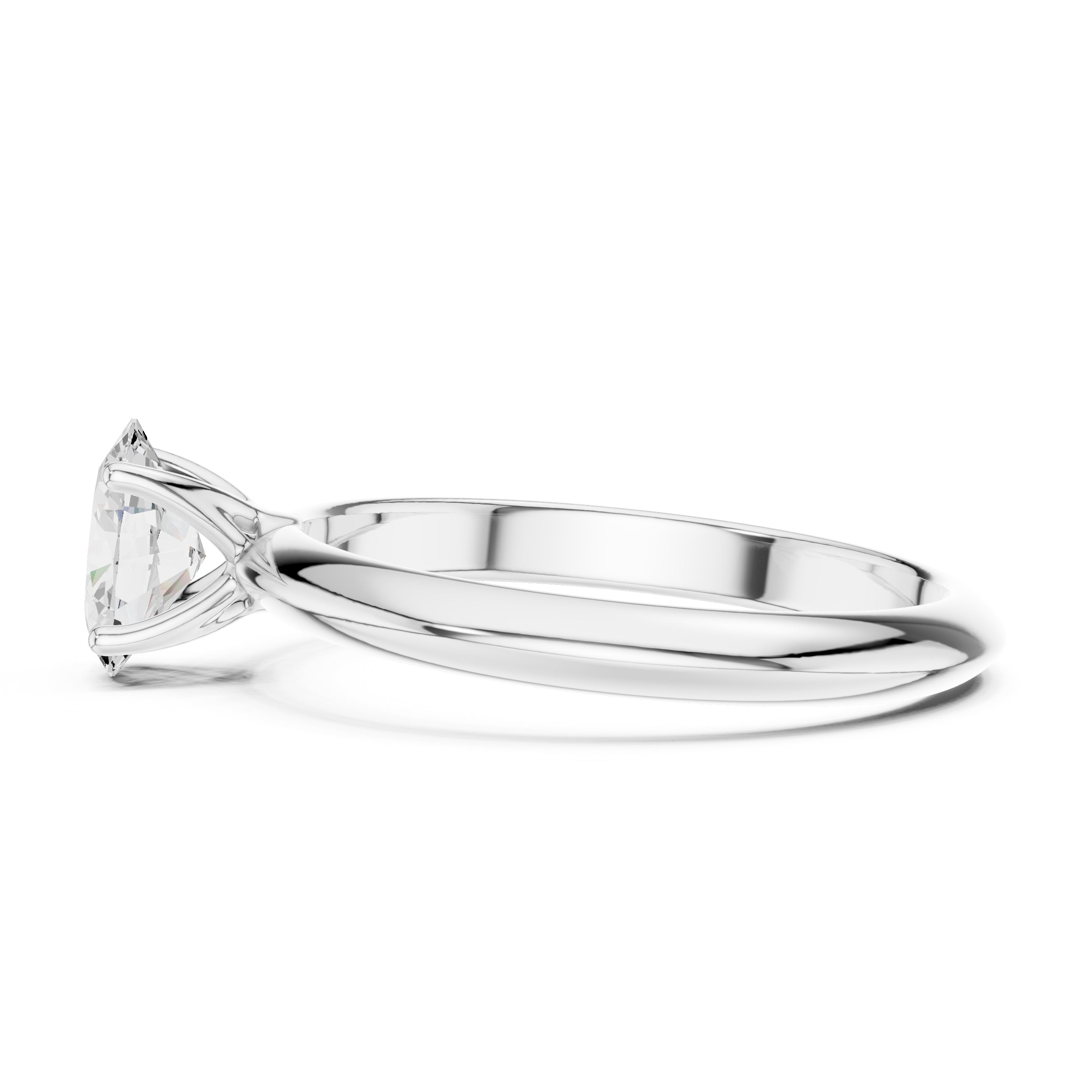 The Signature Four-Prong Solitaire 1ct White Gold Oval