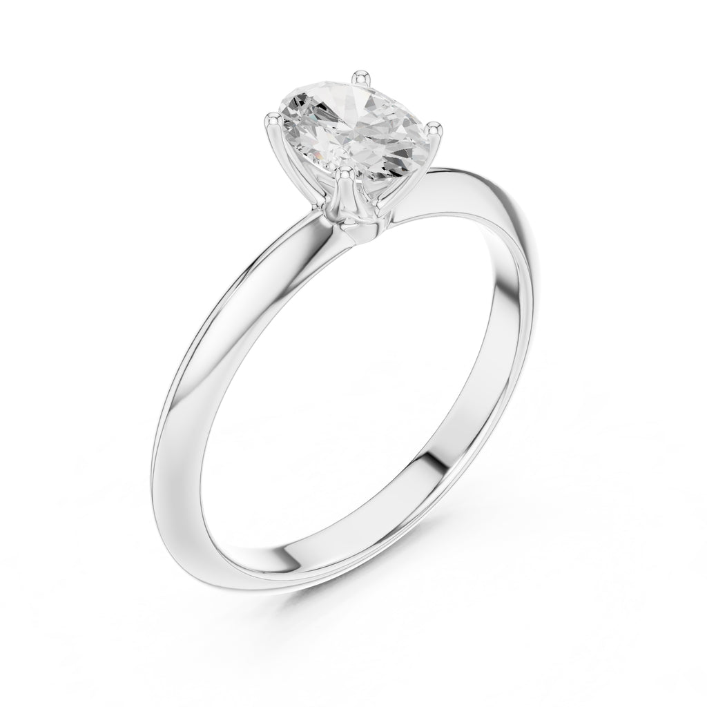 The Signature Four-Prong Solitaire 1ct White Gold Oval