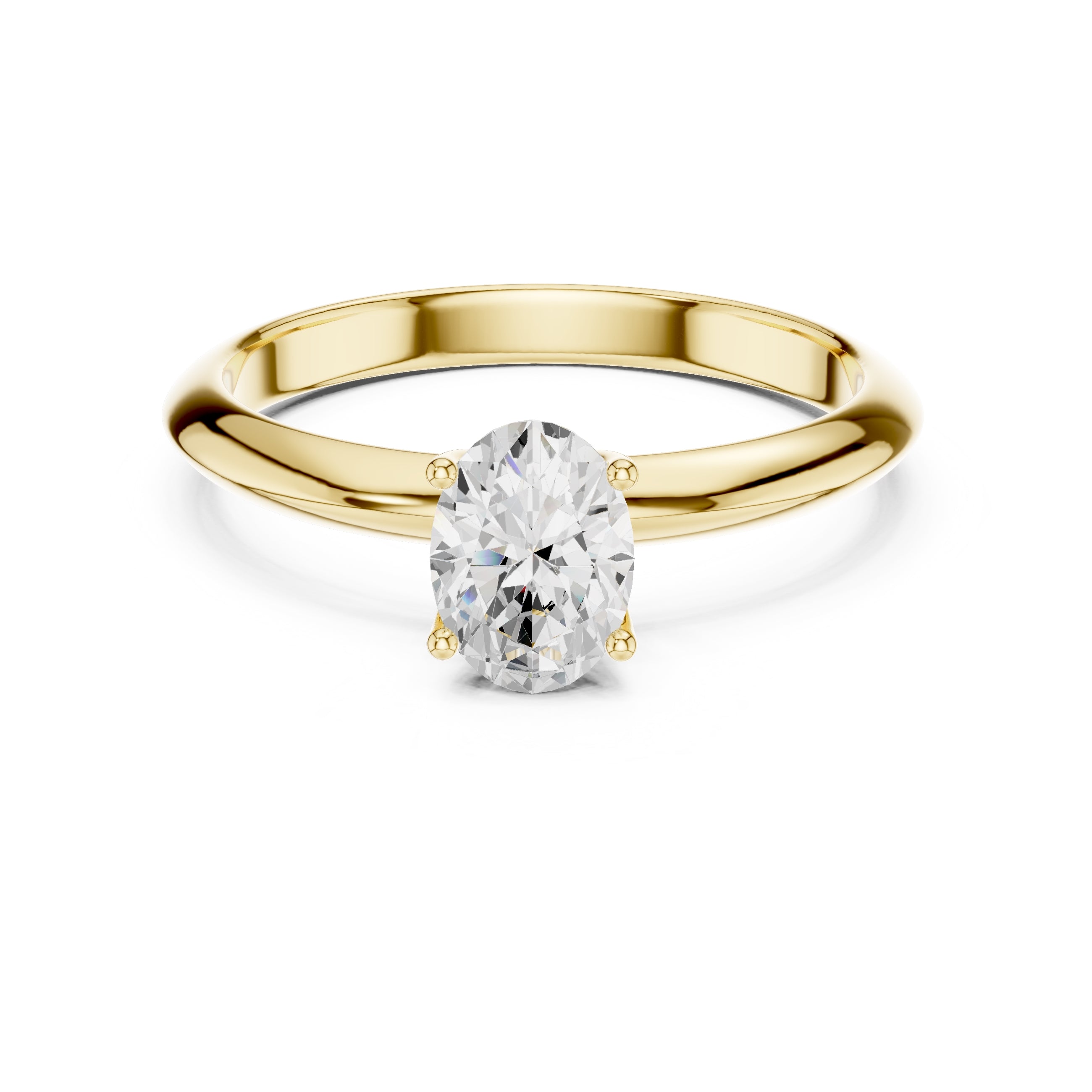 The Signature Four-Prong Solitaire 1ct Yellow Gold Oval