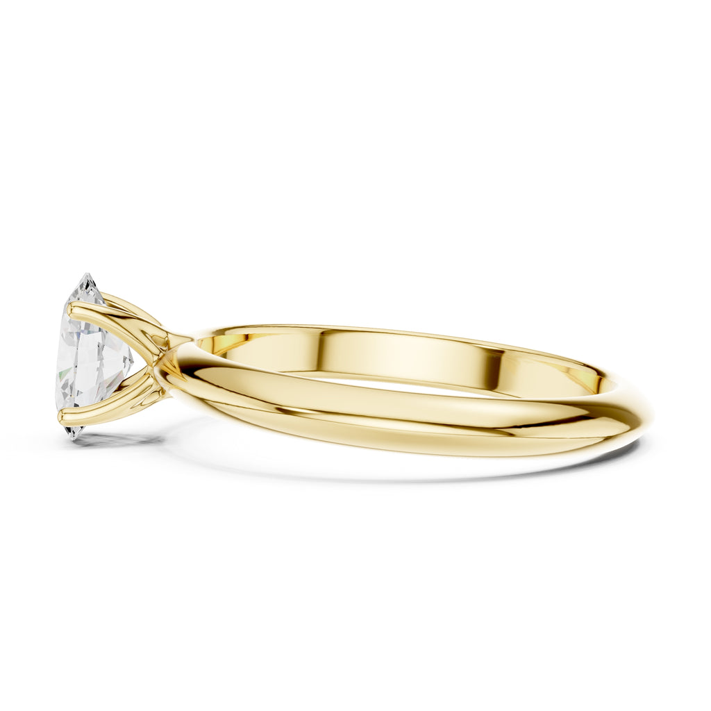 The Signature Four-Prong Solitaire 1ct Yellow Gold Oval