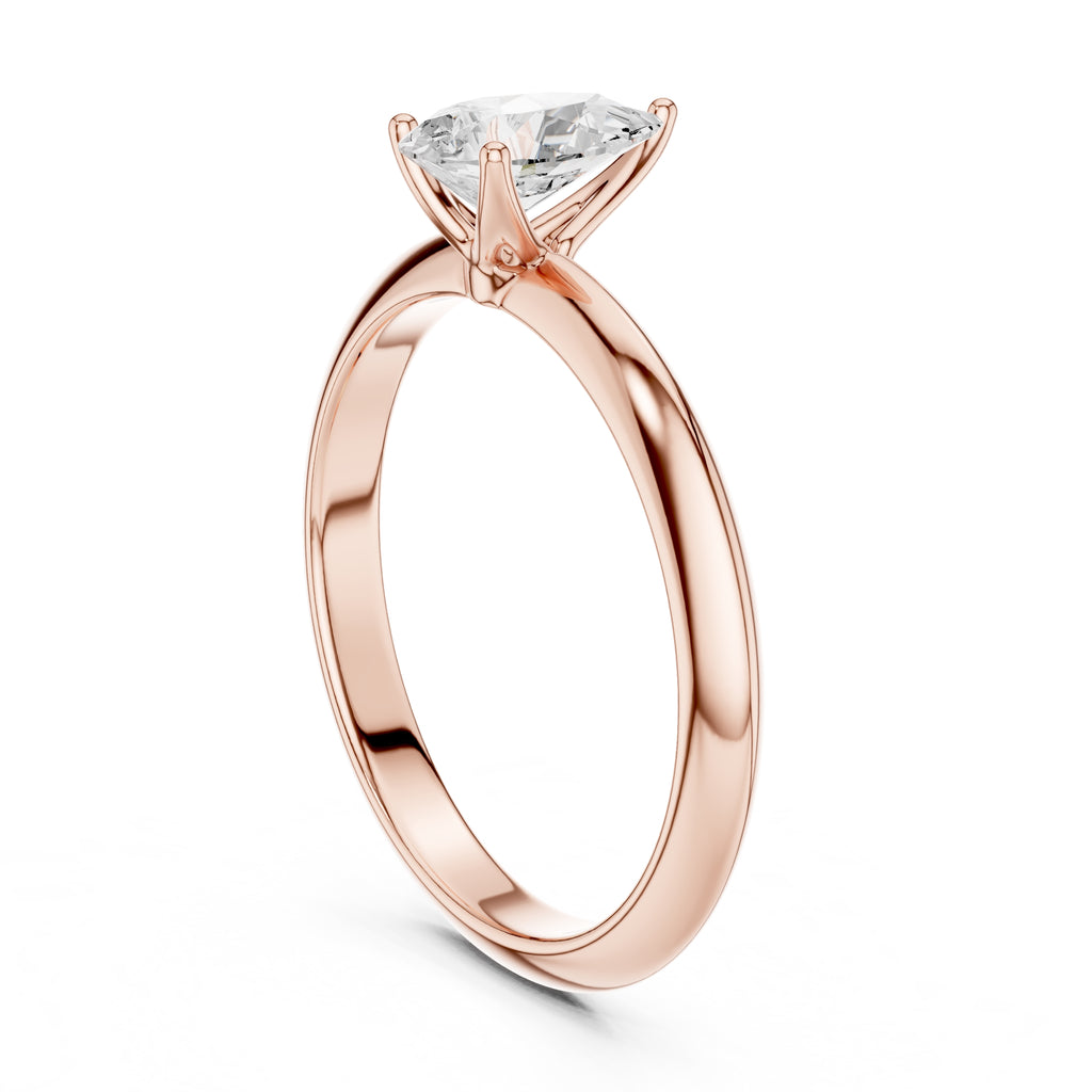 The Signature Four-Prong Solitaire 1ct Rose Gold Pear