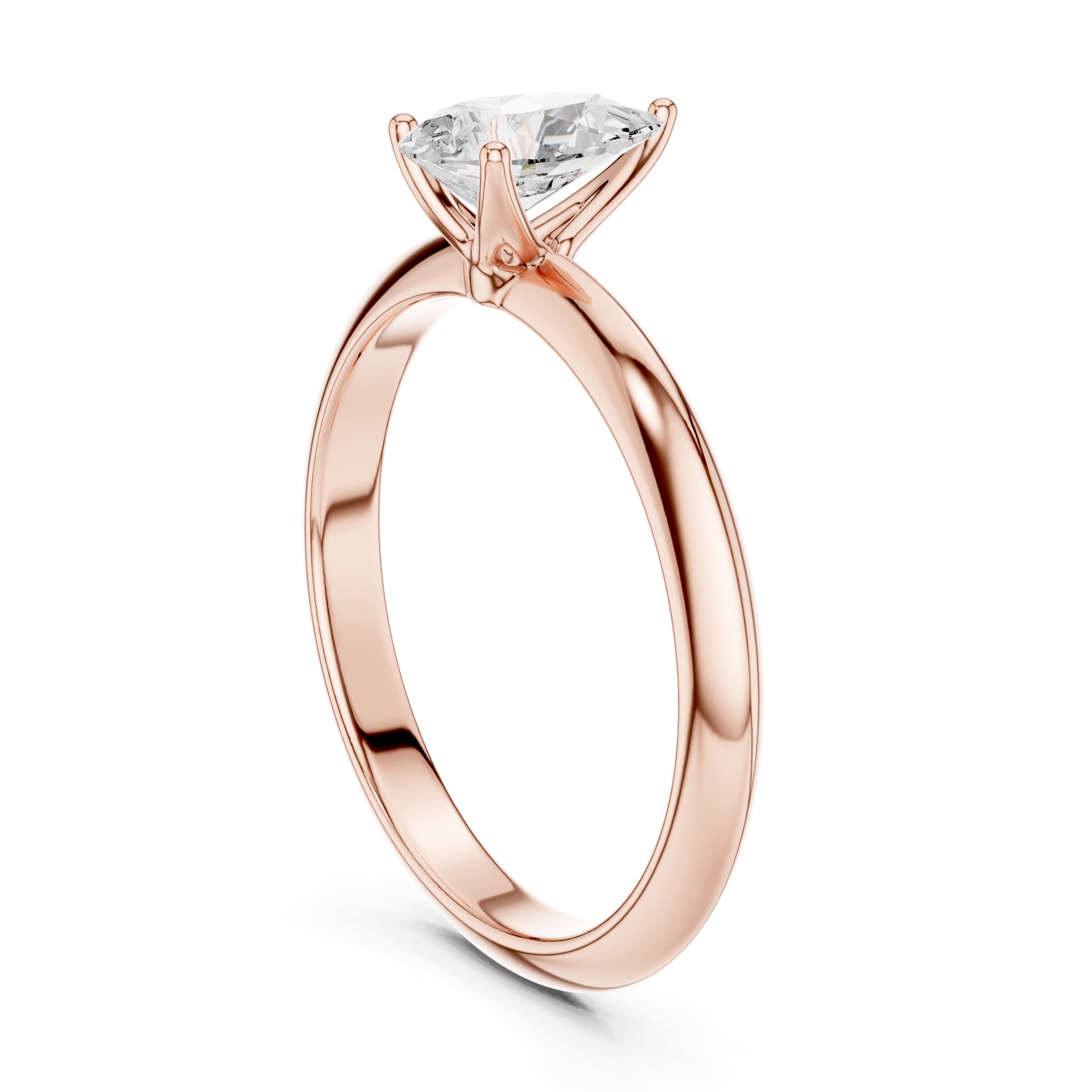 The Signature Four-Prong Solitaire 1ct Rose Gold Pear