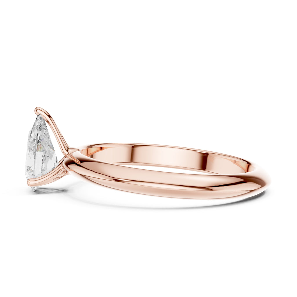 The Signature Four-Prong Solitaire 1ct Rose Gold Pear