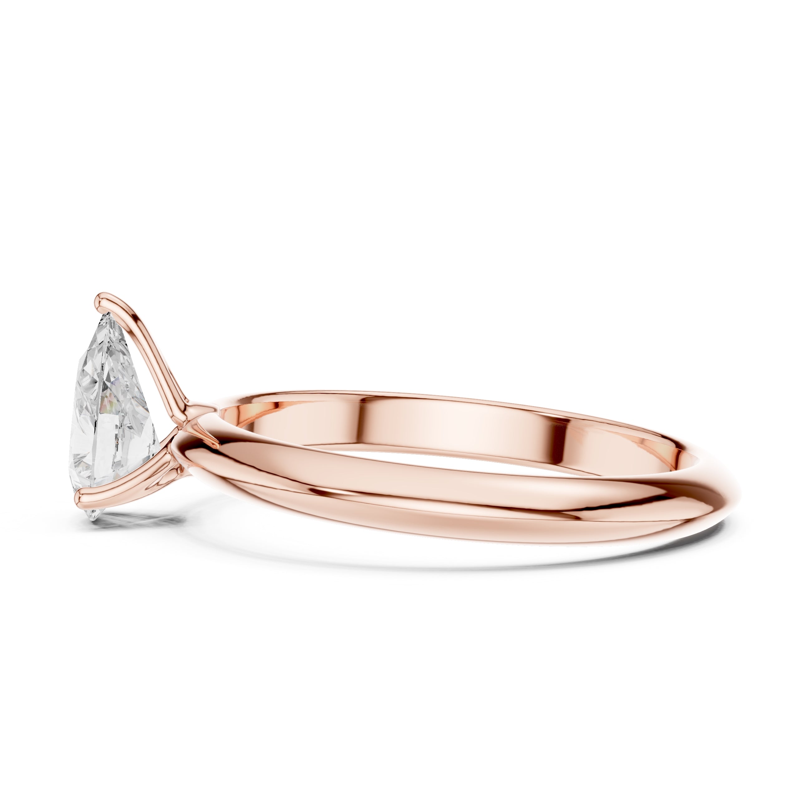 The Signature Four-Prong Solitaire 1ct Rose Gold Pear
