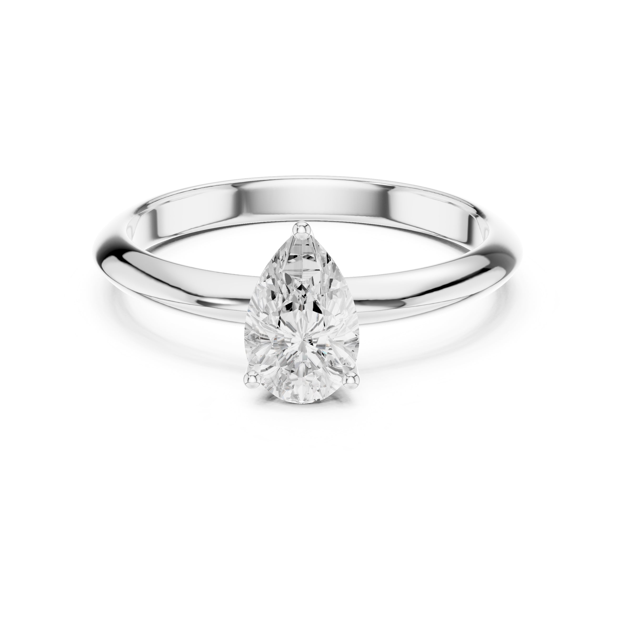 The Signature Four-Prong Solitaire 1ct White Gold Pear