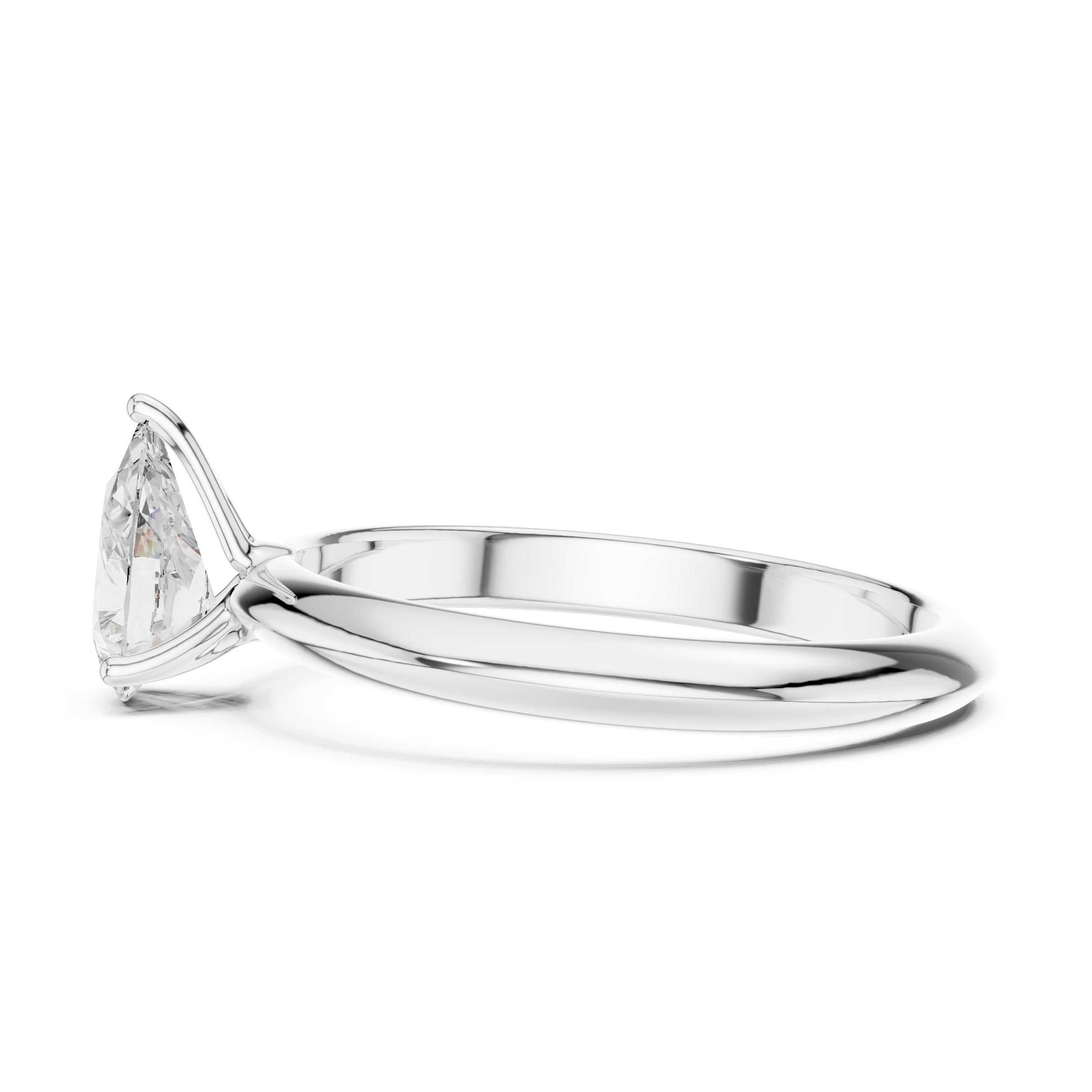 The Signature Four-Prong Solitaire 1ct White Gold Pear