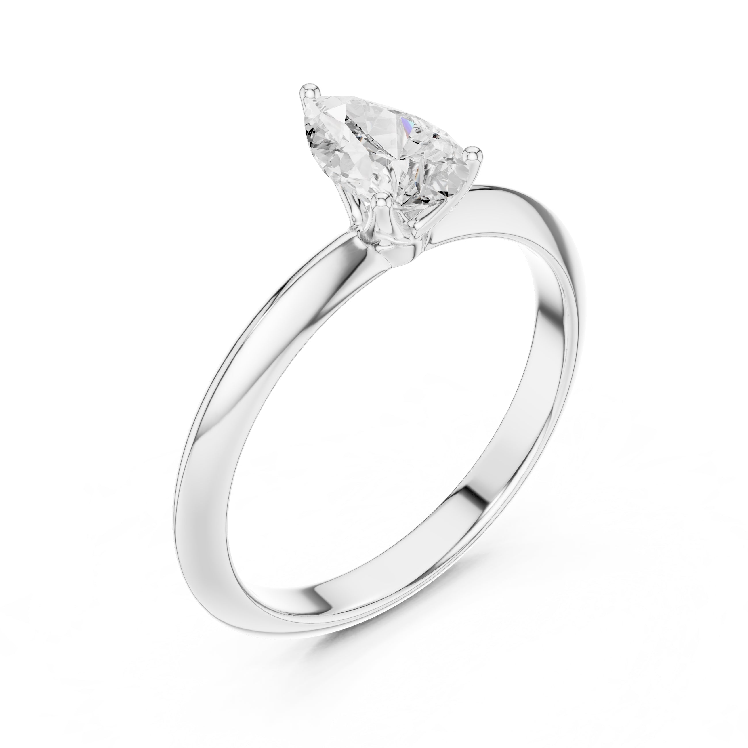 The Signature Four-Prong Solitaire 1ct White Gold Pear