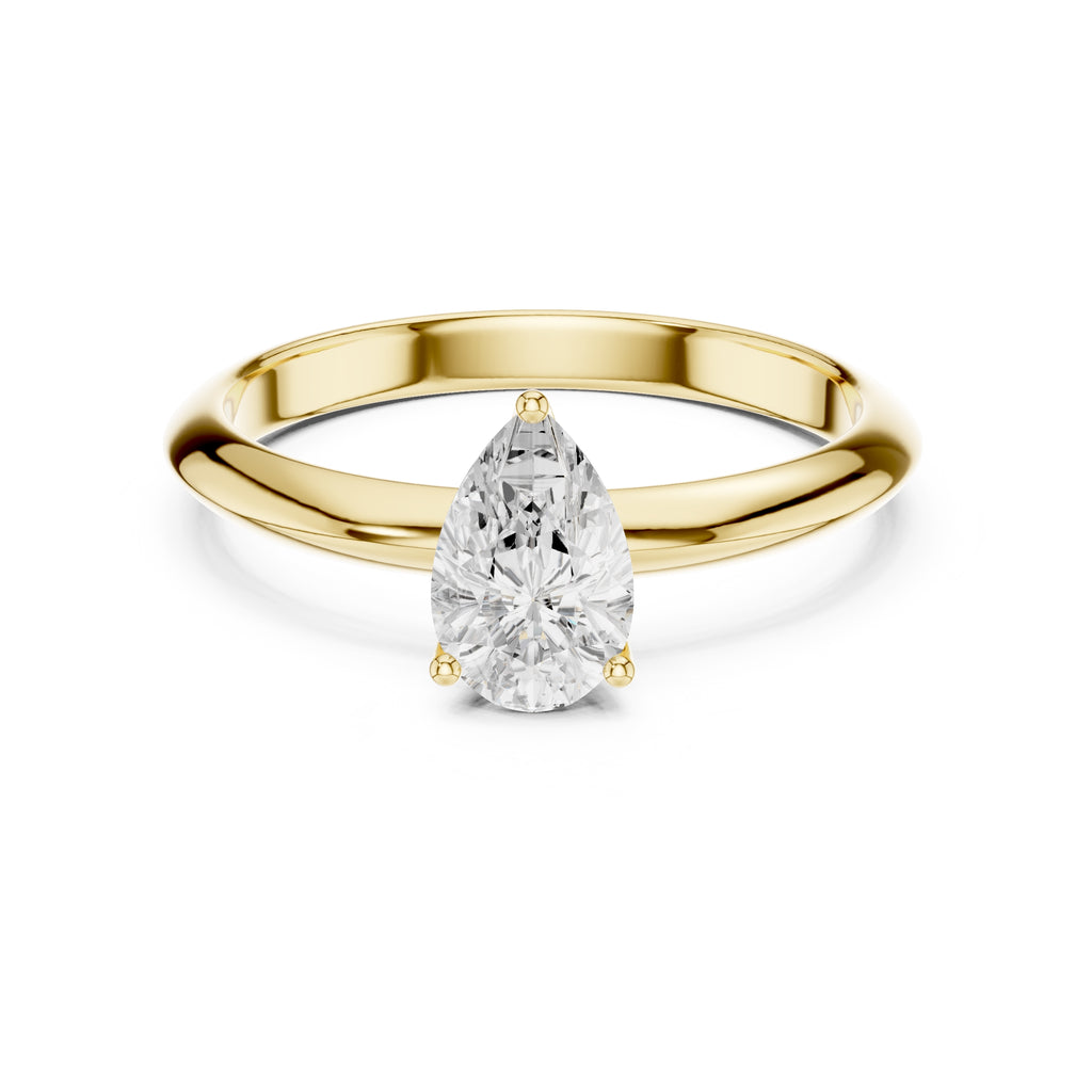 The Signature Four-Prong Solitaire 1ct Yellow Gold Pear