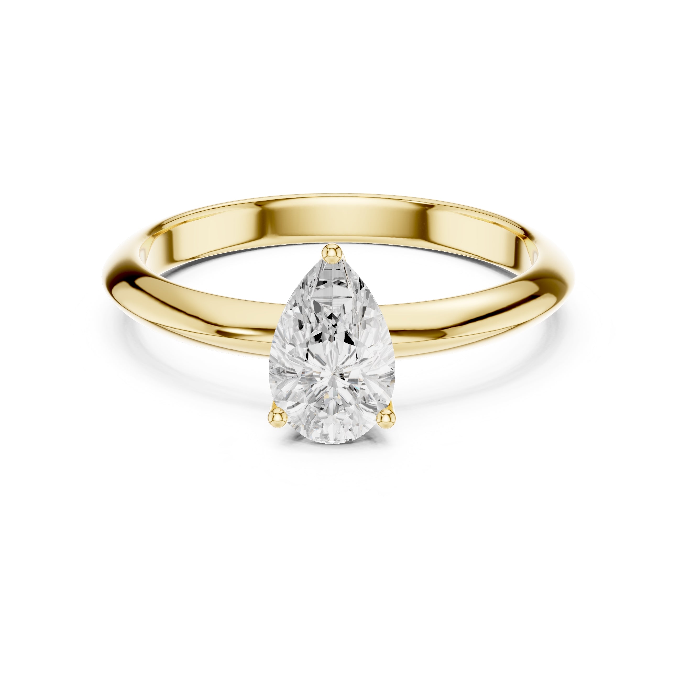 The Signature Four-Prong Solitaire 1ct Yellow Gold Pear