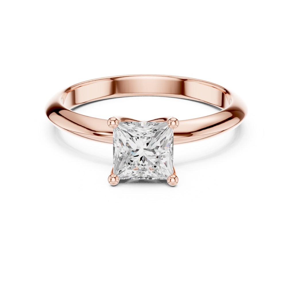 The Signature Four-Prong Solitaire 1ct Rose Gold Princess
