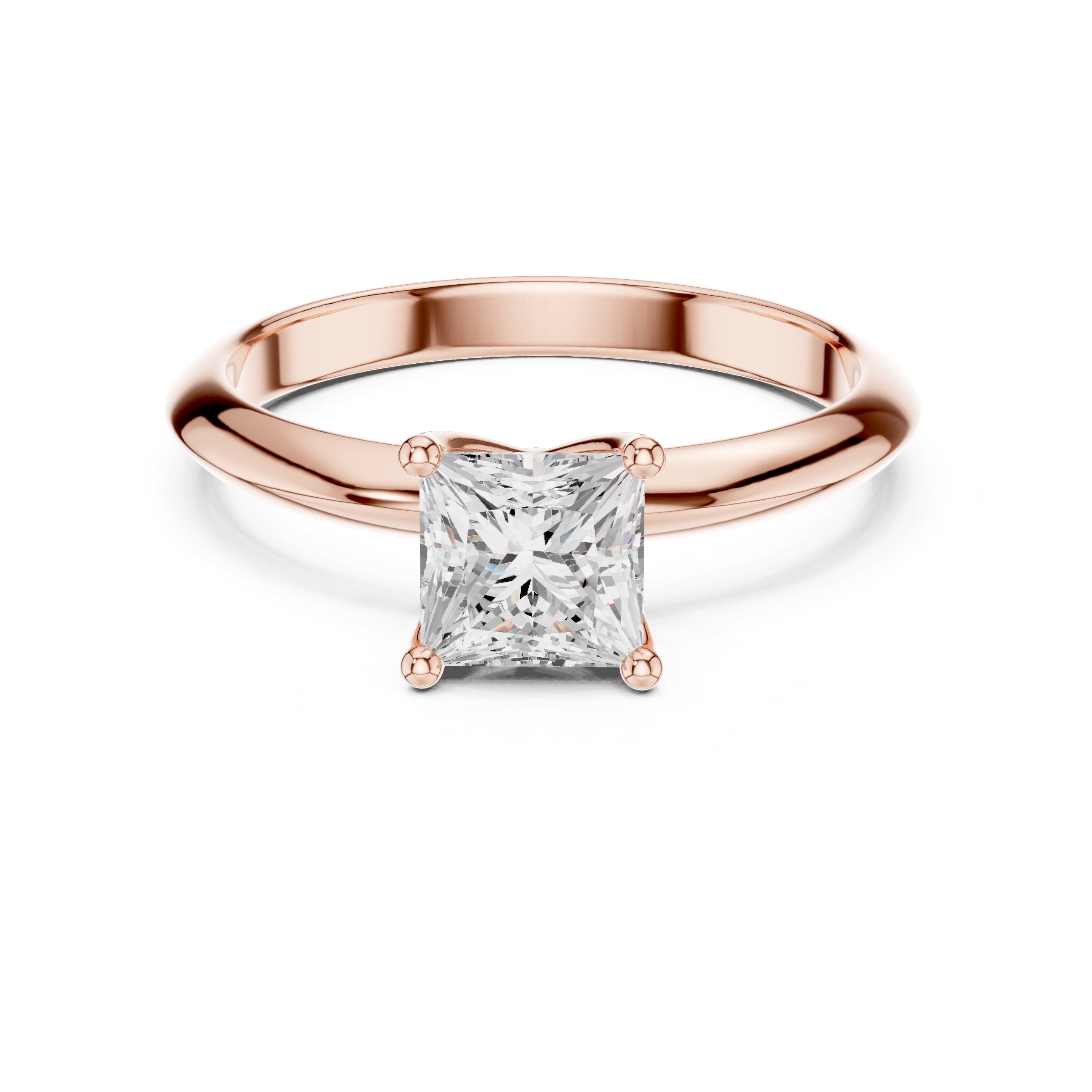The Signature Four-Prong Solitaire 1ct Rose Gold Princess