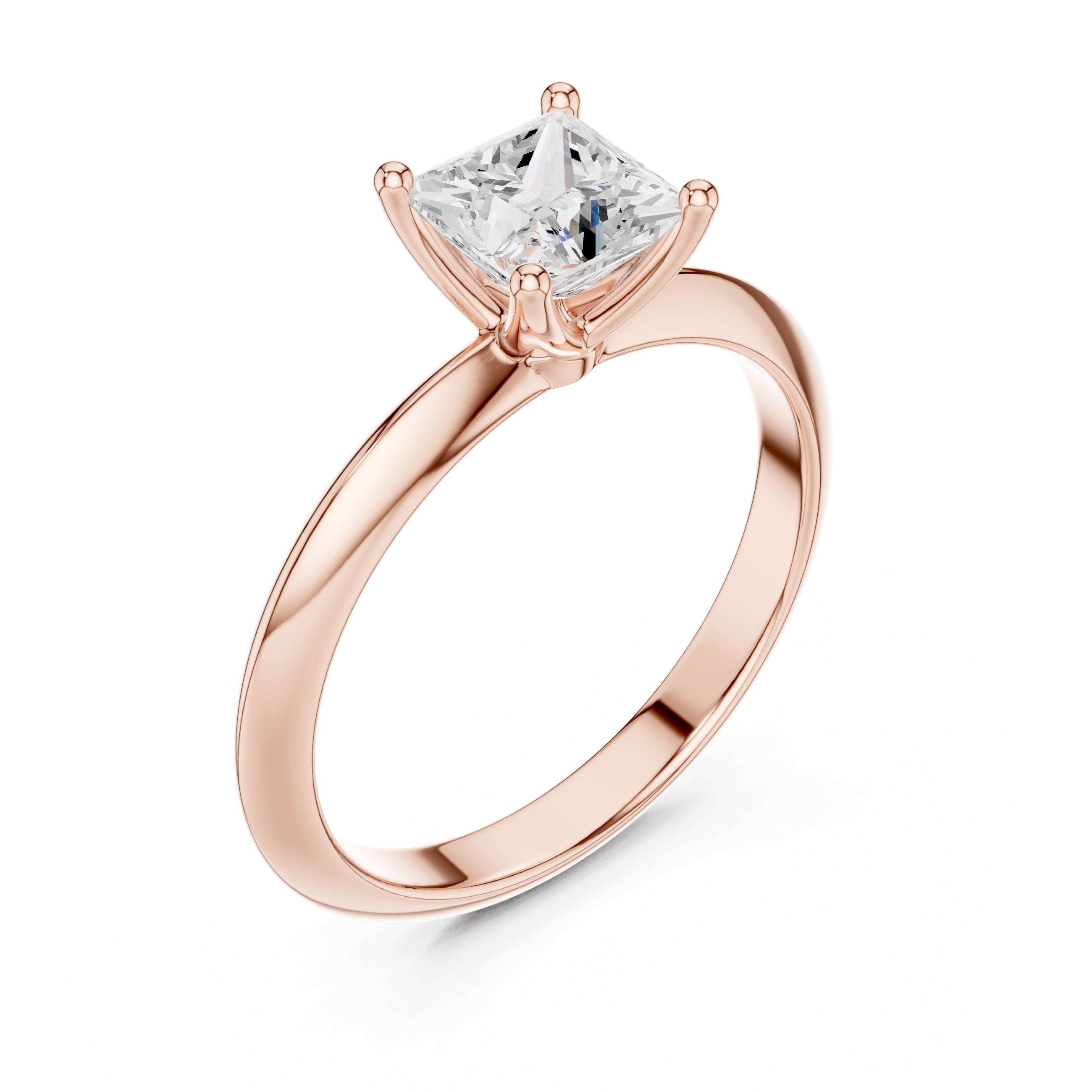 The Signature Four-Prong Solitaire 1ct Rose Gold Princess