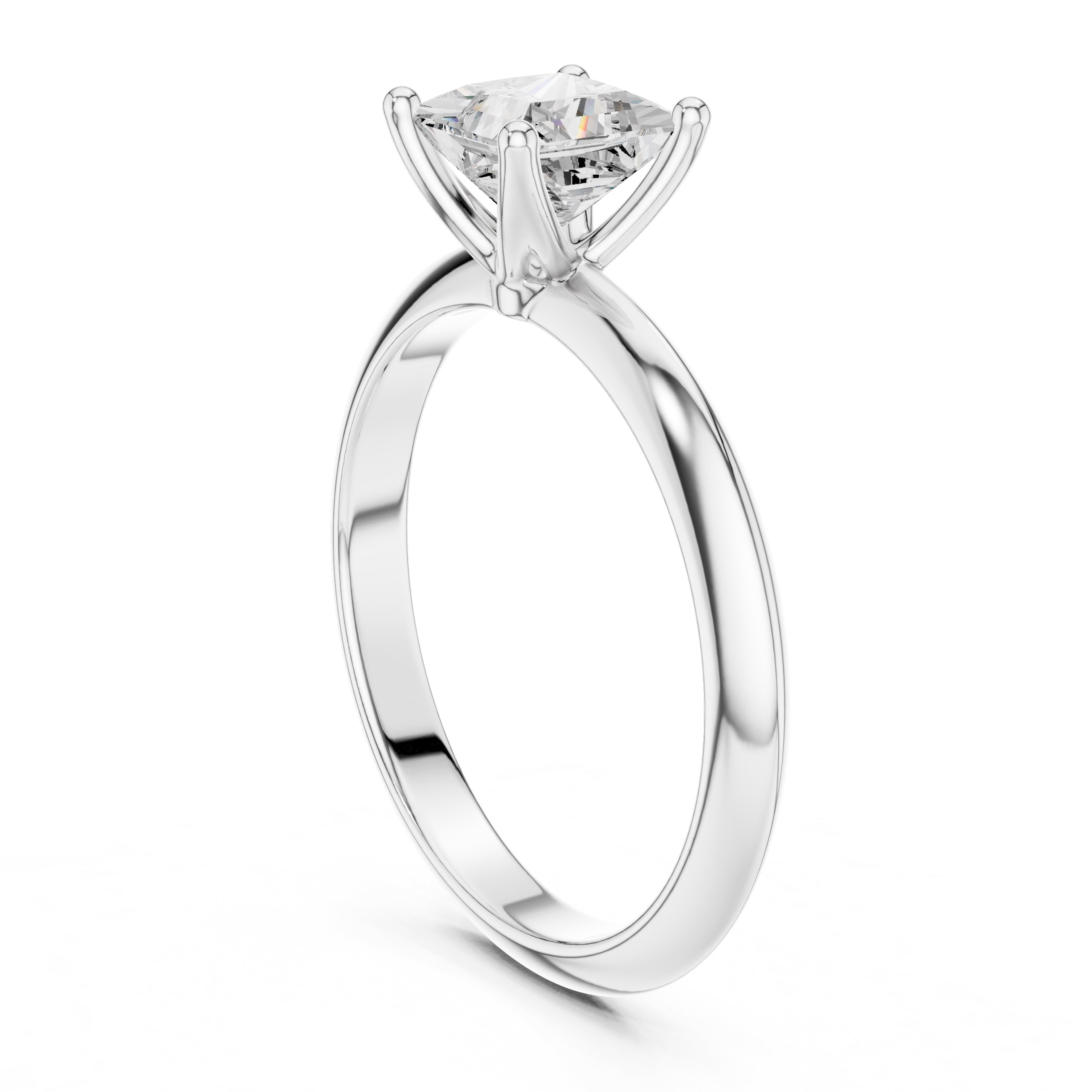 The Signature Four-Prong Solitaire 1ct White Gold Princess