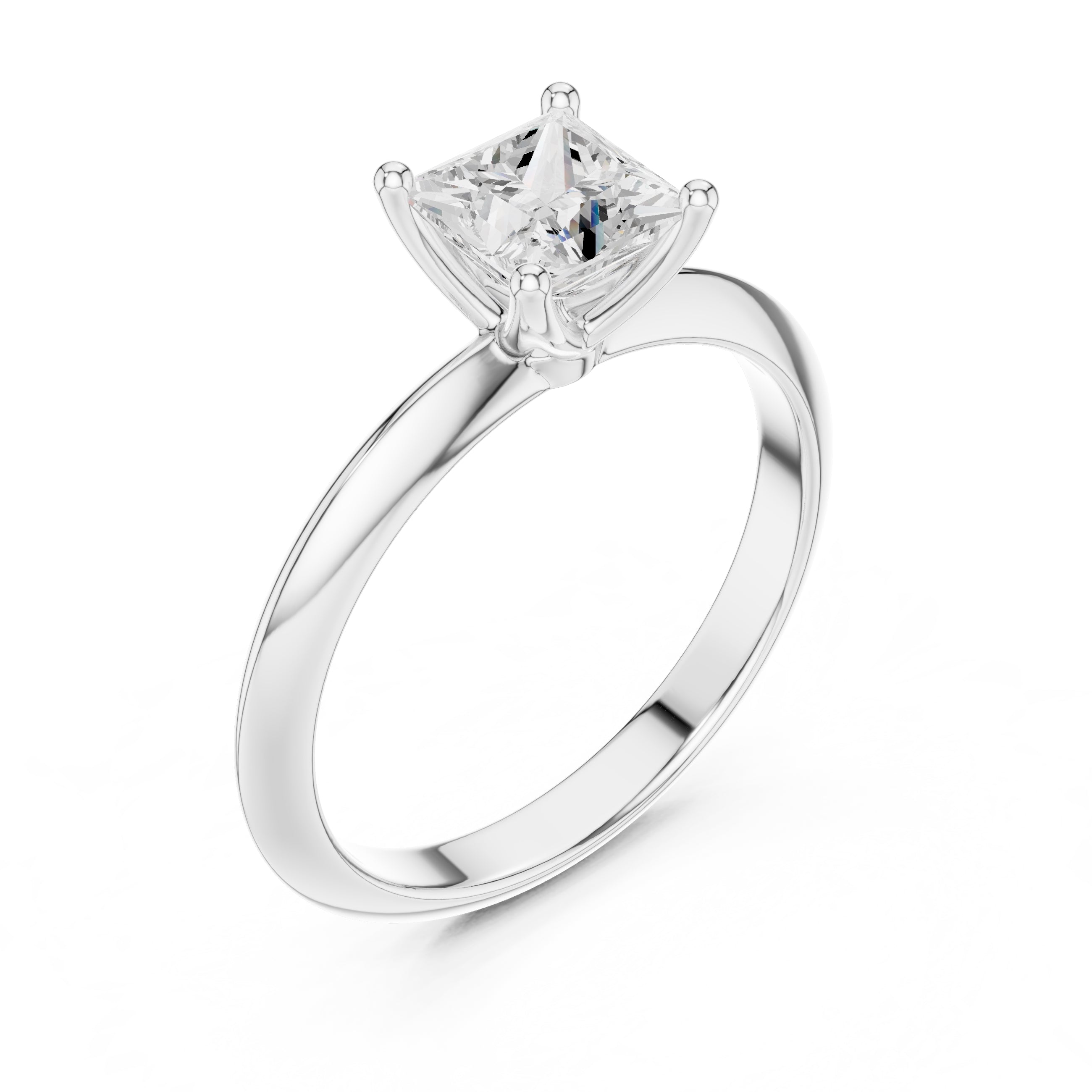 The Signature Four-Prong Solitaire 1ct White Gold Princess