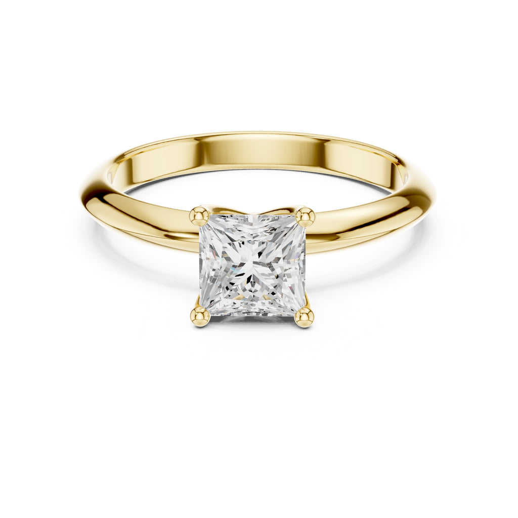 The Signature Four-Prong Solitaire 1ct Yellow Gold Princess
