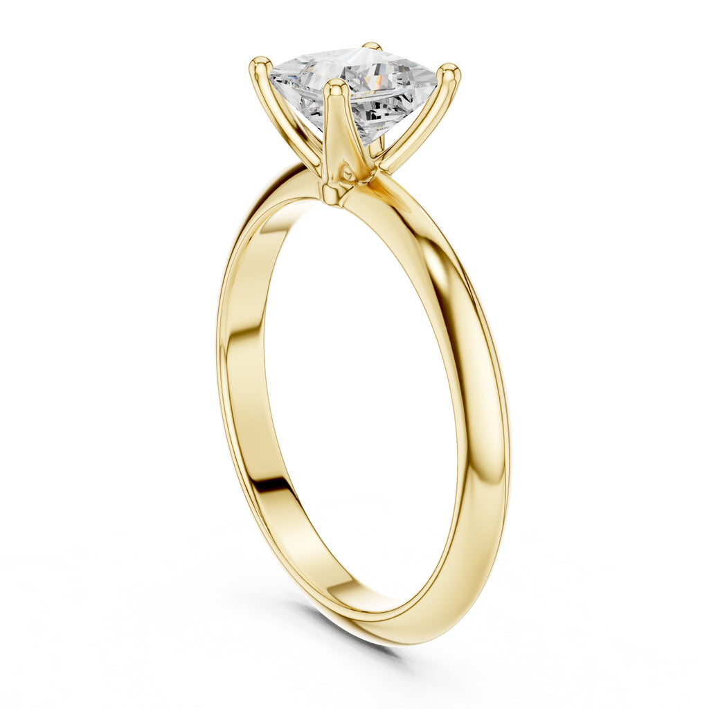 The Signature Four-Prong Solitaire 1ct Yellow Gold Princess