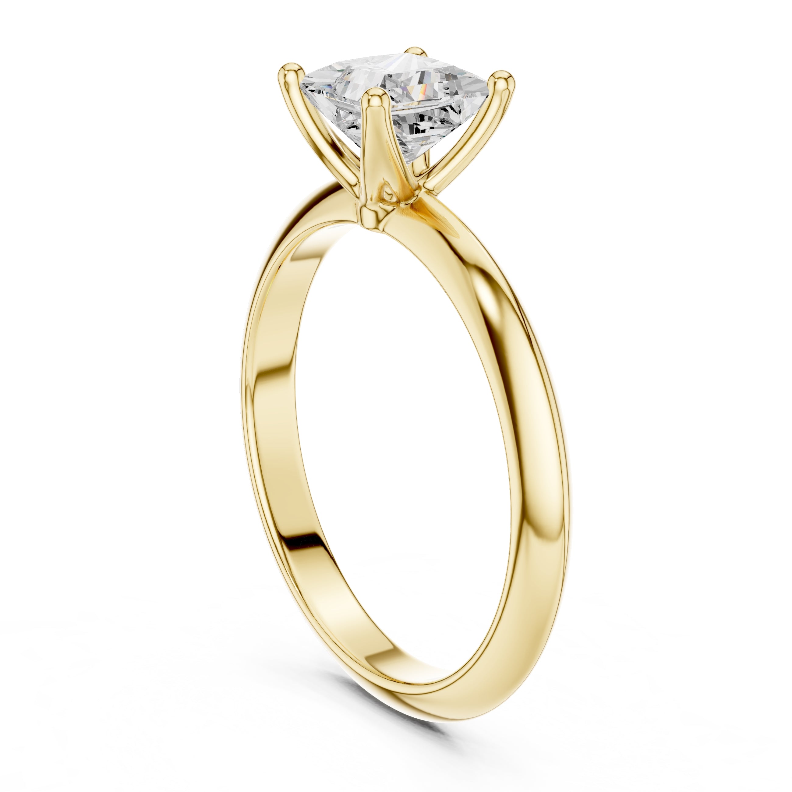 The Signature Four-Prong Solitaire 1ct Yellow Gold Princess