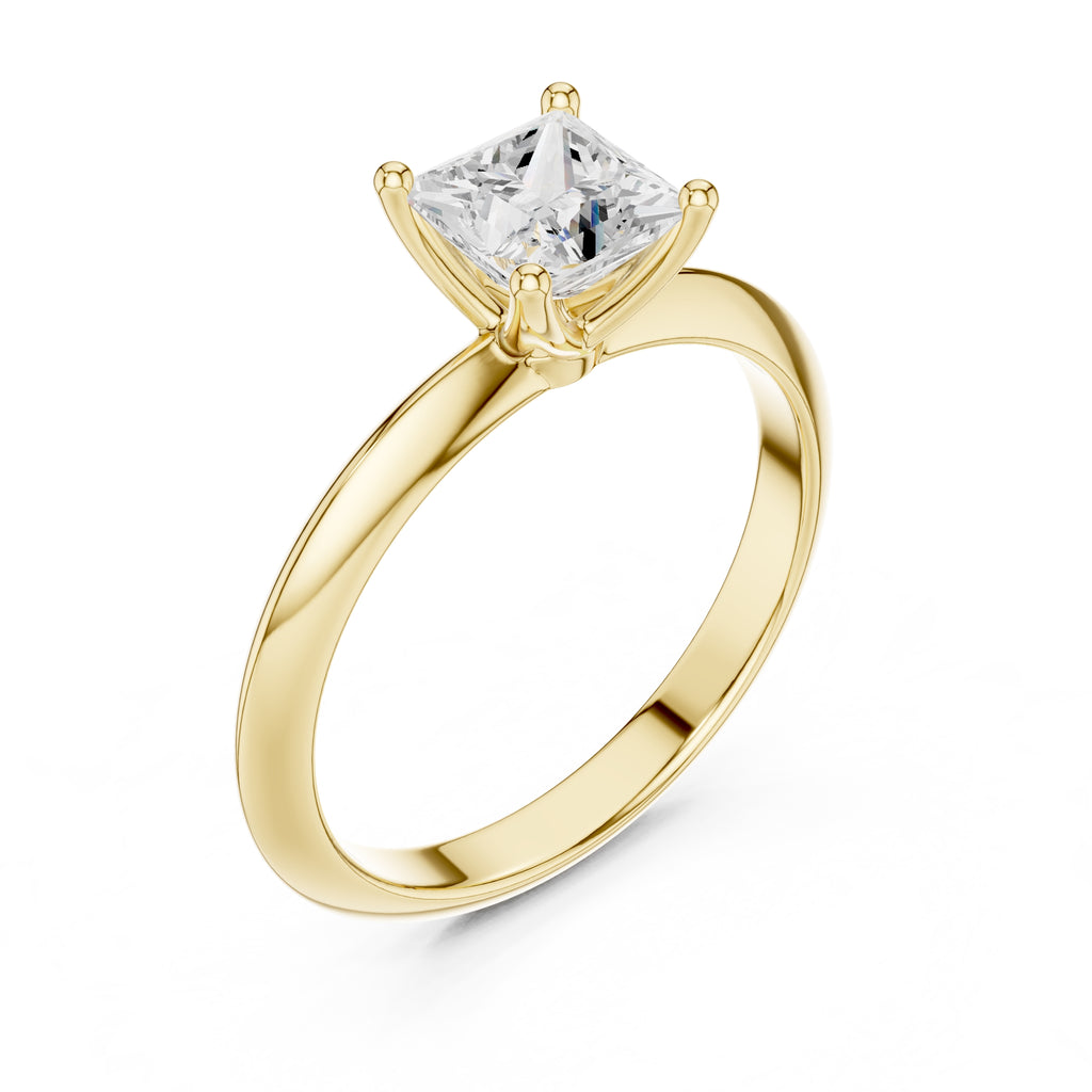 The Signature Four-Prong Solitaire 1ct Yellow Gold Princess