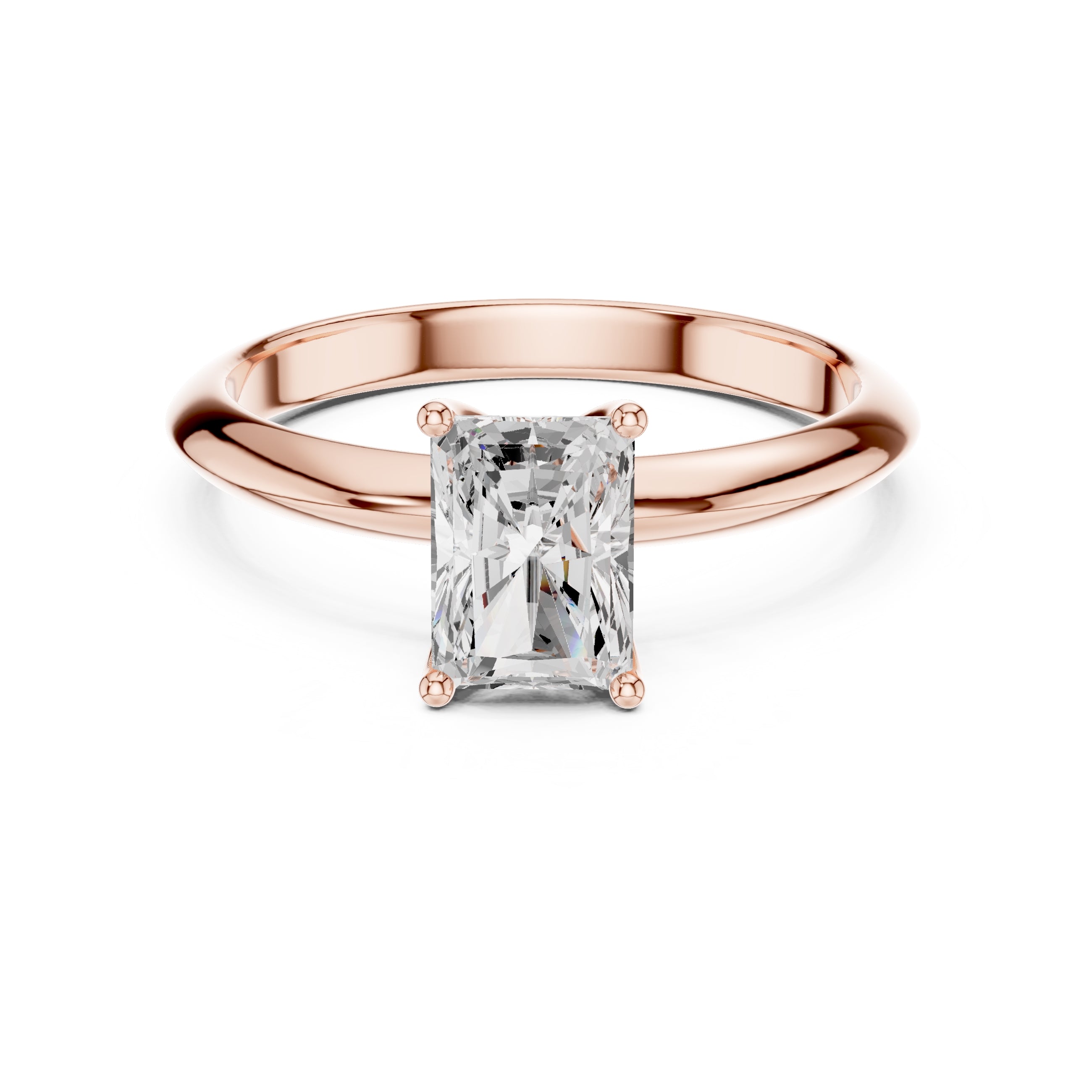 The Signature Four-Prong Solitaire 1ct Rose Gold Radiant