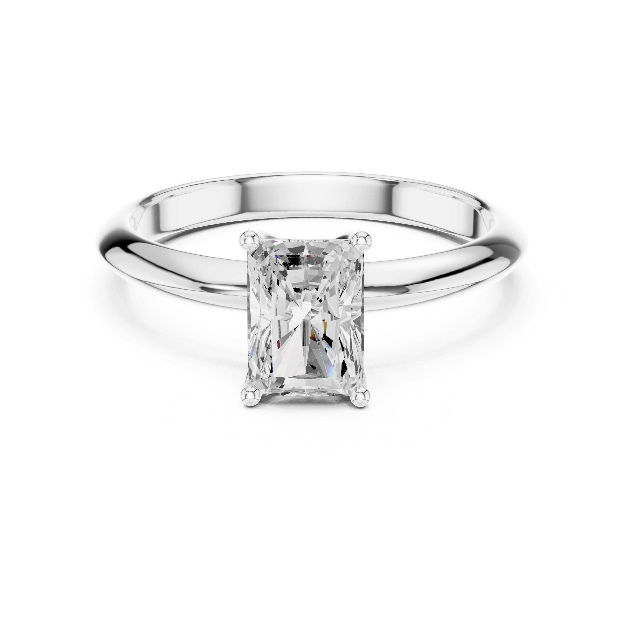 The Signature Four-Prong Solitaire 1ct White Gold Radiant