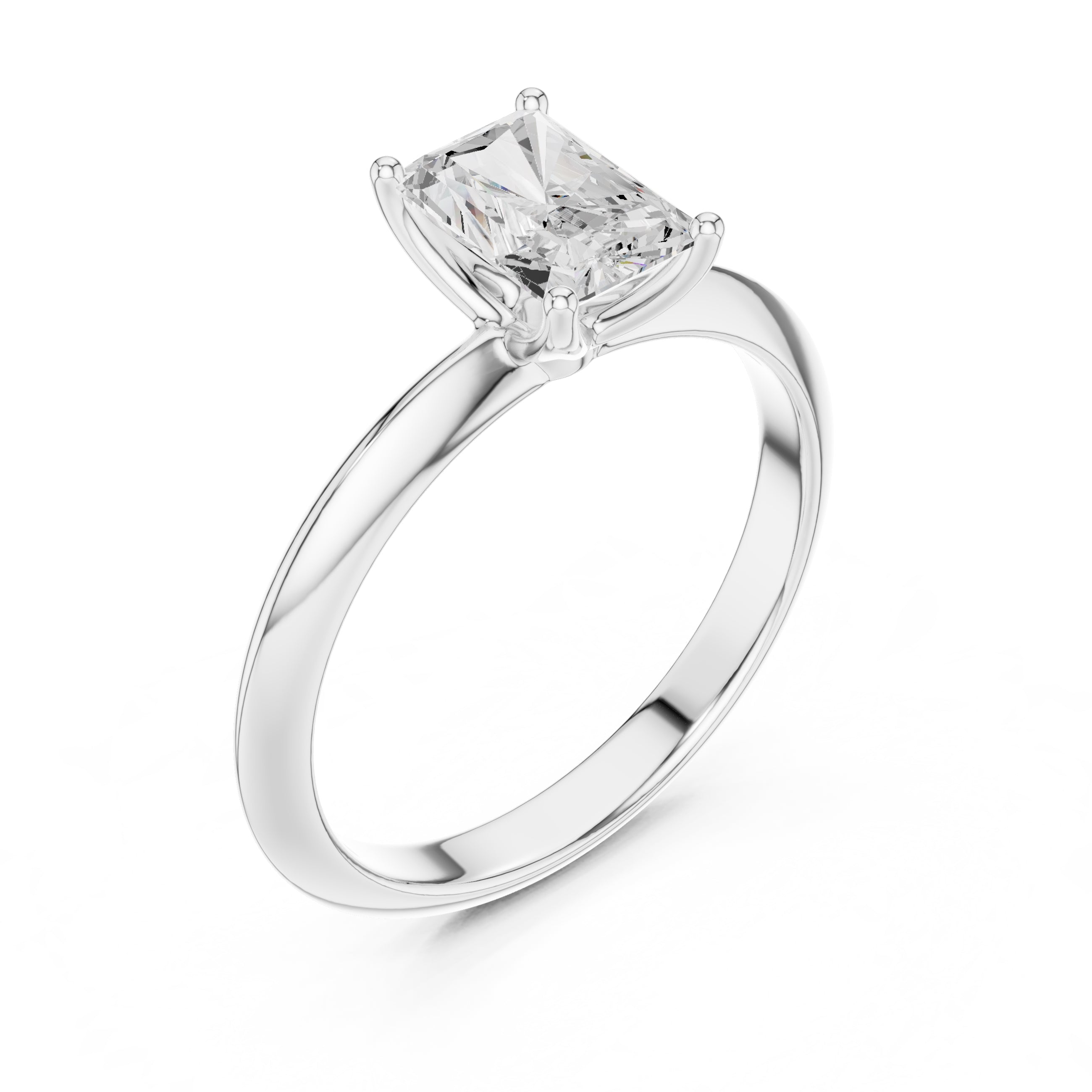 The Signature Four-Prong Solitaire 1ct White Gold Radiant