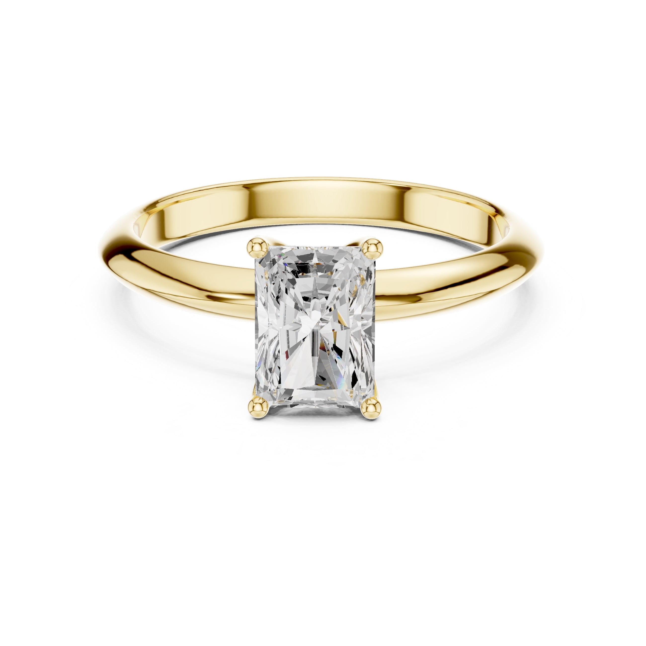 The Signature Four-Prong Solitaire 1ct Yellow Gold Radiant