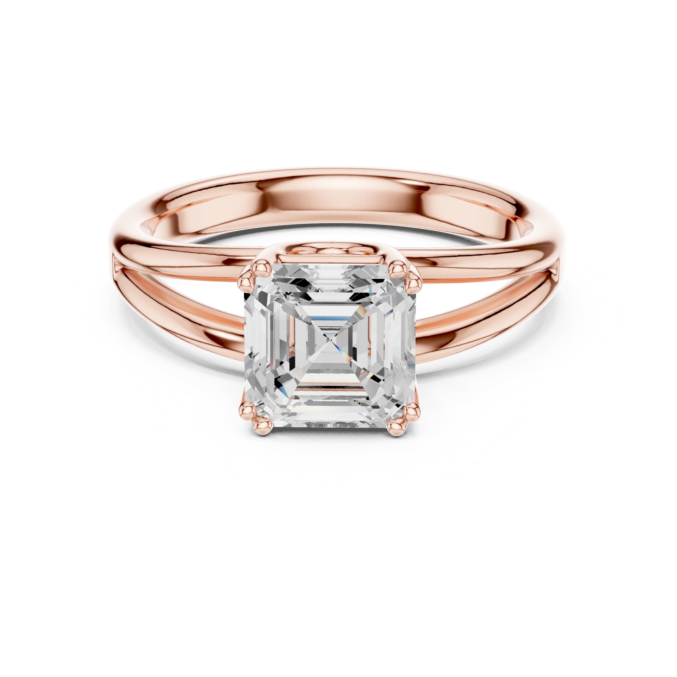 The Open Frame Ring 2ct Rose Gold Asscher